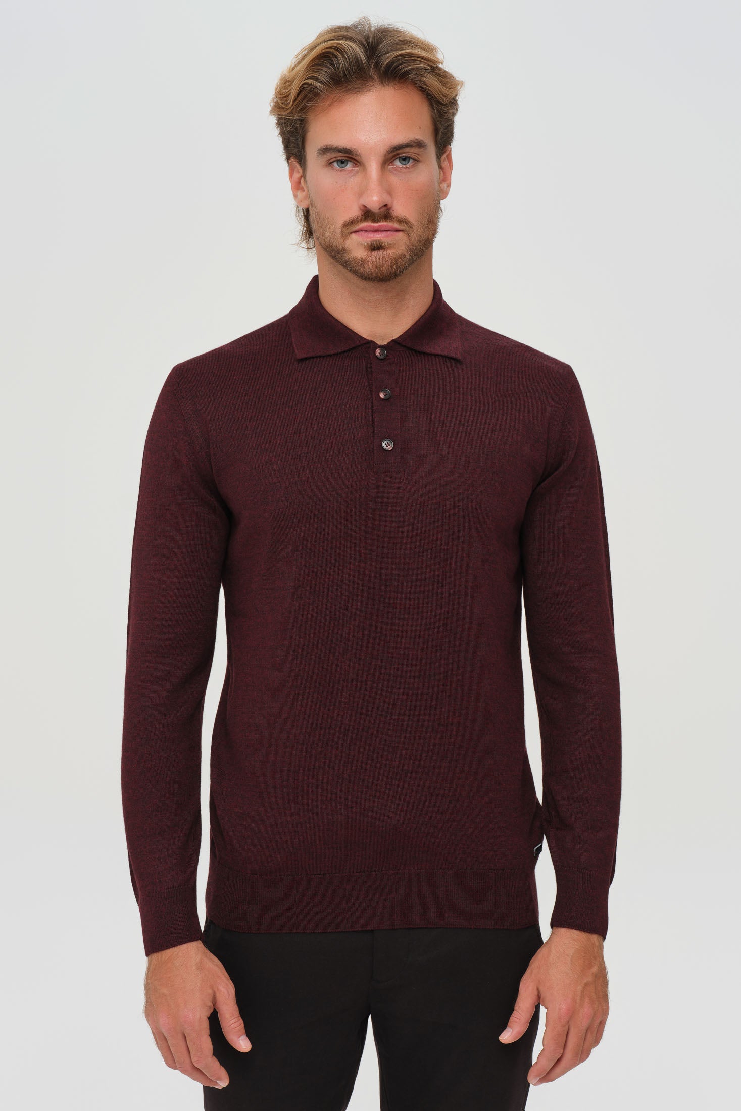 Men’s Premium Long-Sleeve Knit Pullover – Wool Blend Comfort | Style 8014