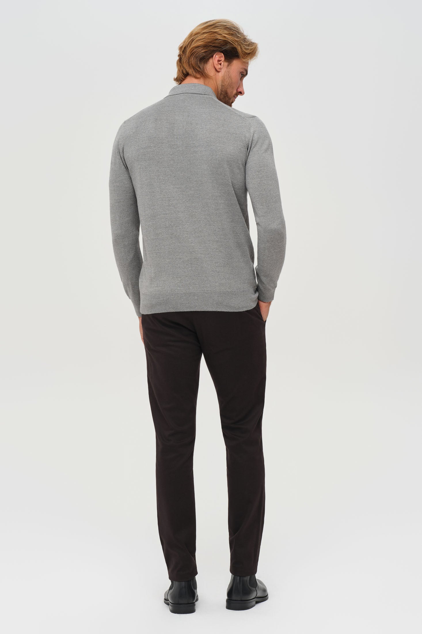 Men’s Premium Long-Sleeve Knit Pullover – Wool Blend Comfort | Style 8014