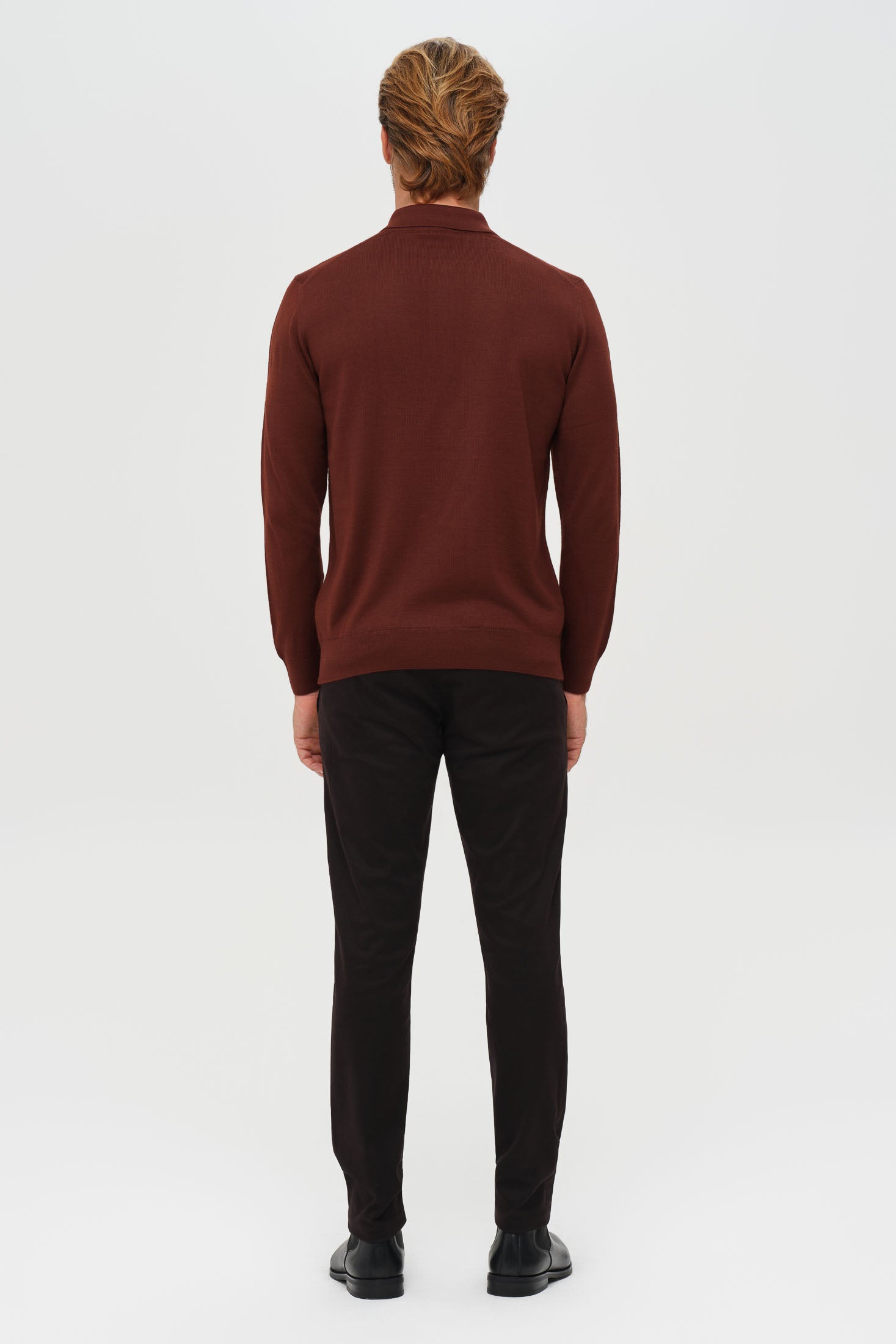 Men’s Premium Long-Sleeve Knit Pullover – Wool Blend Comfort | Style 8014