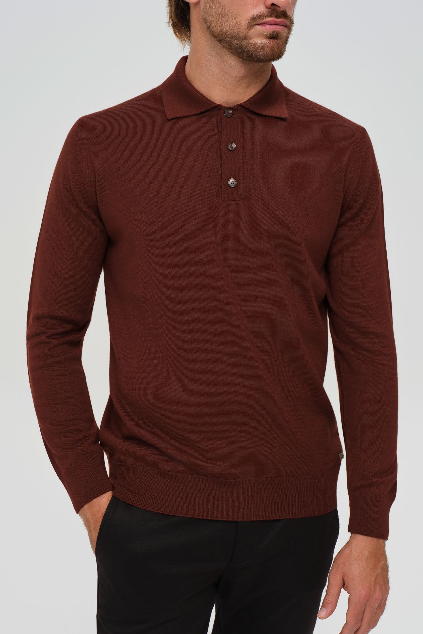 Men’s Premium Long-Sleeve Knit Pullover – Wool Blend Comfort | Style 8014