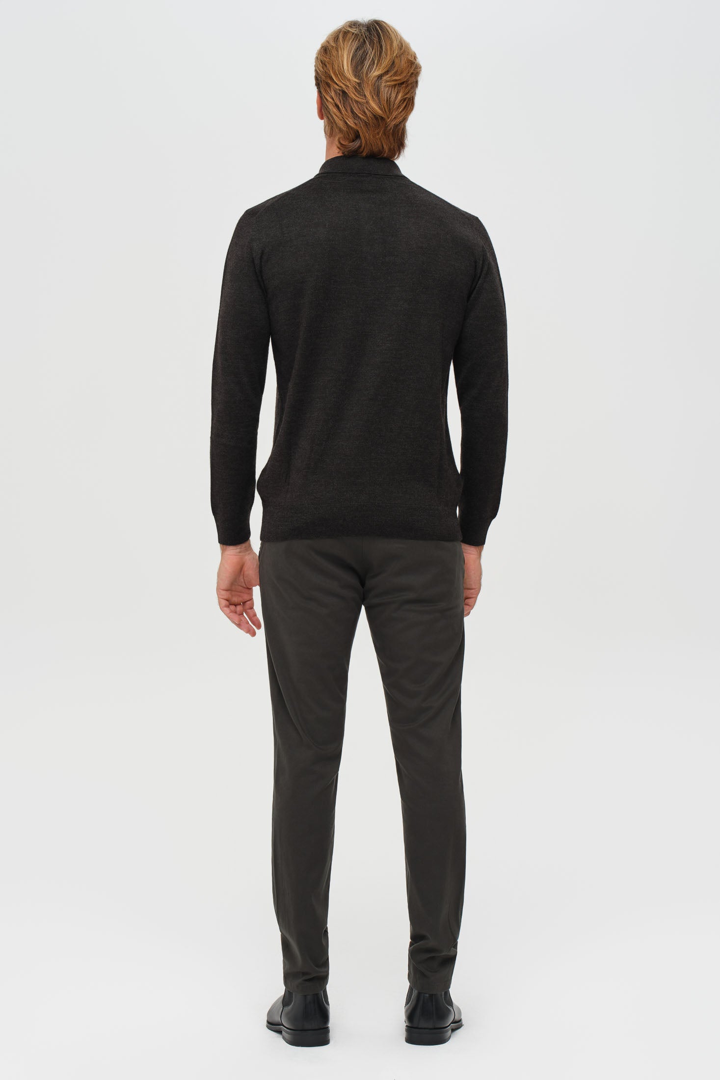 Men’s Premium Long-Sleeve Knit Pullover – Wool Blend Comfort | Style 8014