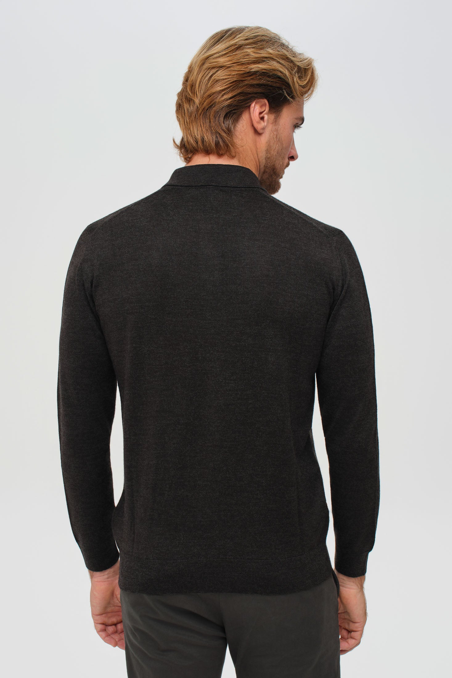 Men’s Premium Long-Sleeve Knit Pullover – Wool Blend Comfort | Style 8014