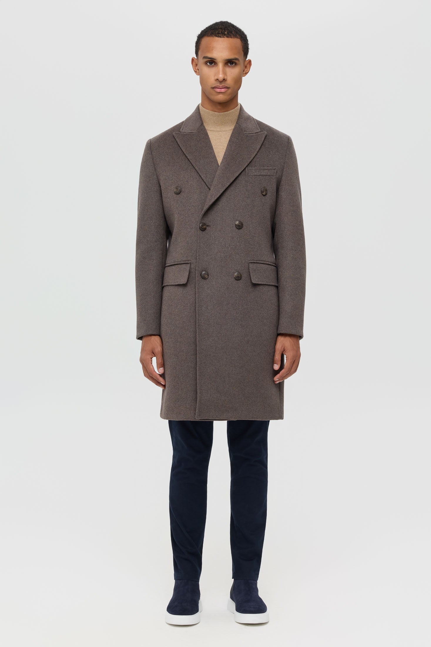 Men’s Double-Breasted Wool Blend Trench Coat – Timeless Elegance | Style 6065