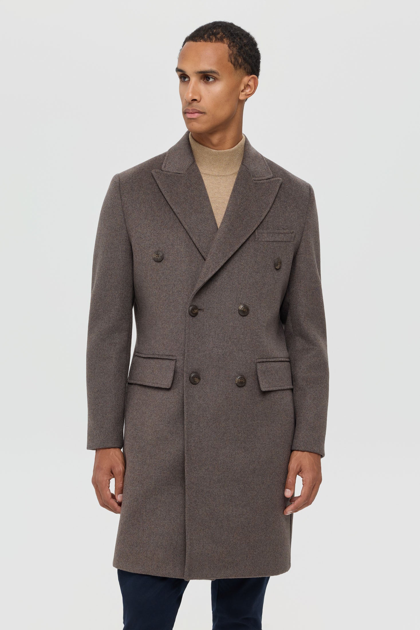 Men’s Double-Breasted Wool Blend Trench Coat – Timeless Elegance | Style 6065