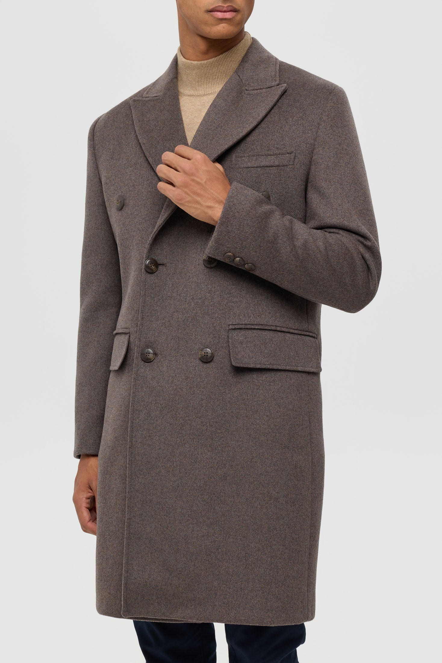 Men’s Double-Breasted Wool Blend Trench Coat – Timeless Elegance | Style 6065