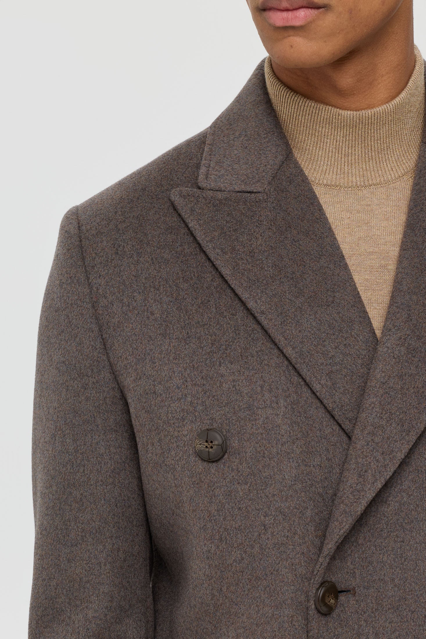 Men’s Double-Breasted Wool Blend Trench Coat – Timeless Elegance | Style 6065