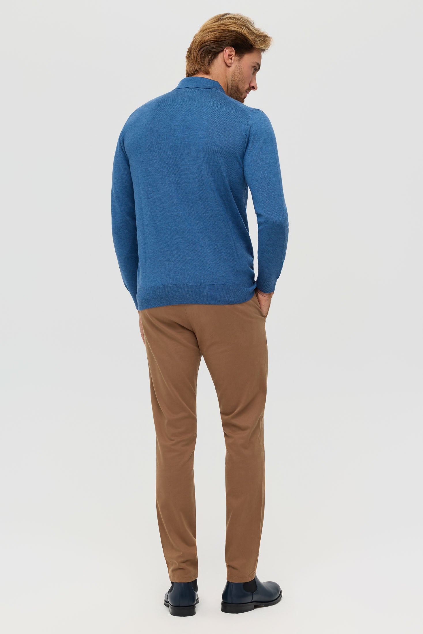 Men’s Premium Long-Sleeve Knit Pullover – Wool Blend Comfort | Style 8014