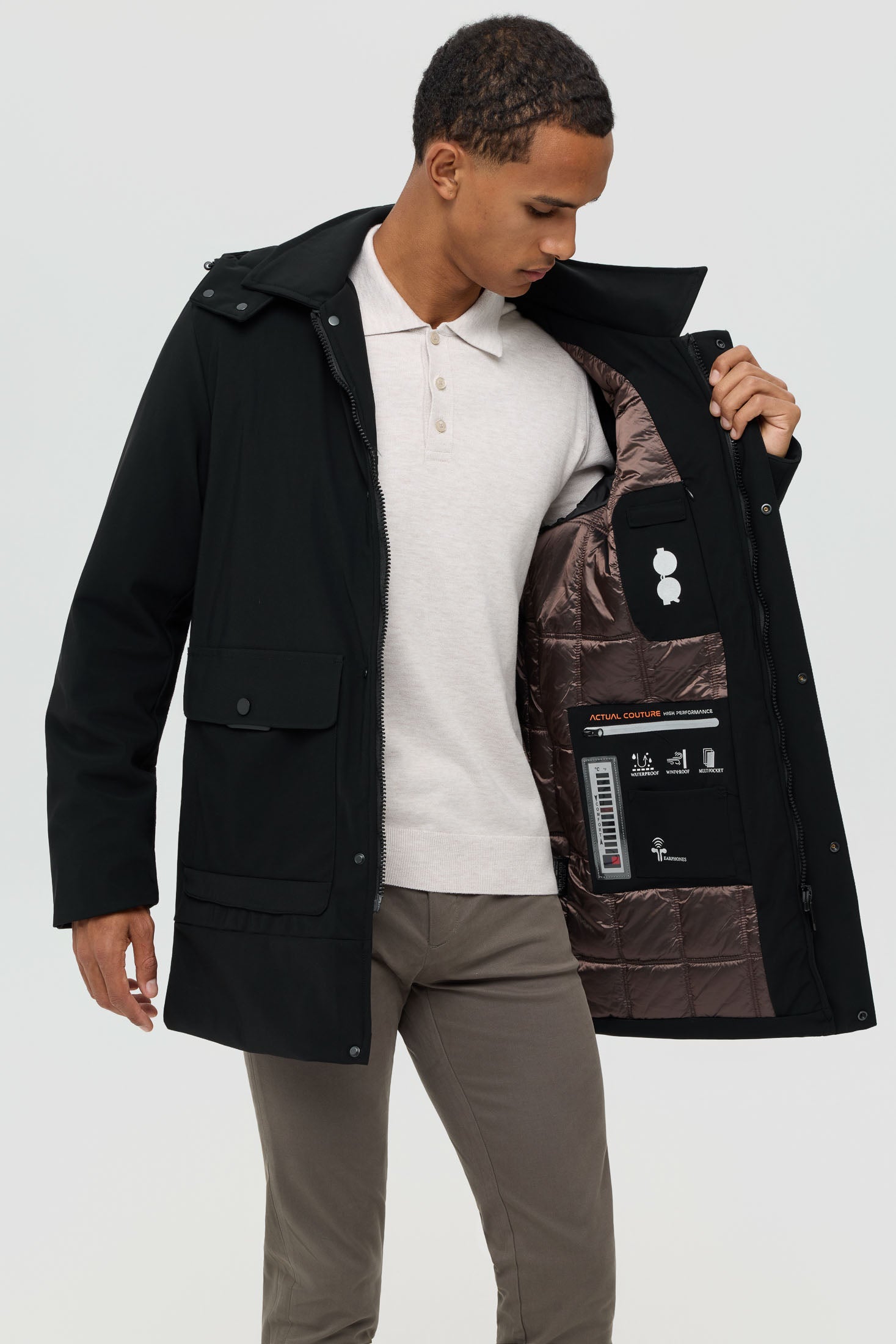 Hochwertiger Herren-Steppmantel – Technisches Isoliergewebe | Modell 6062