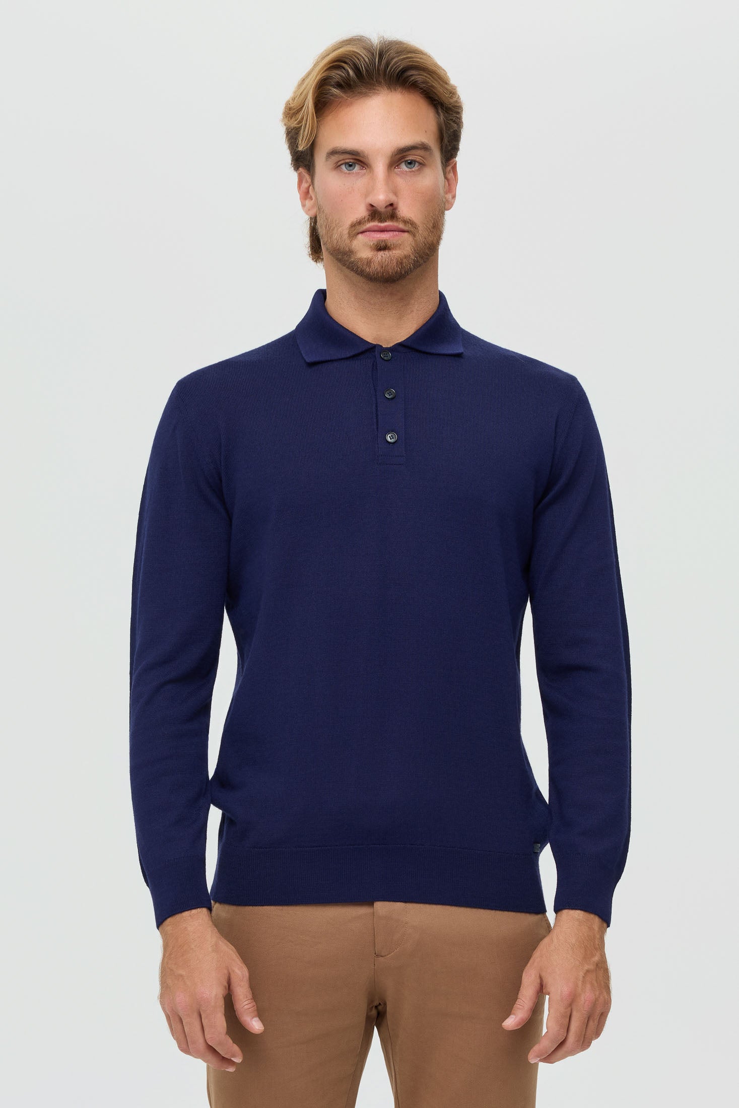 Men’s Premium Long-Sleeve Knit Pullover – Wool Blend Comfort | Style 8014