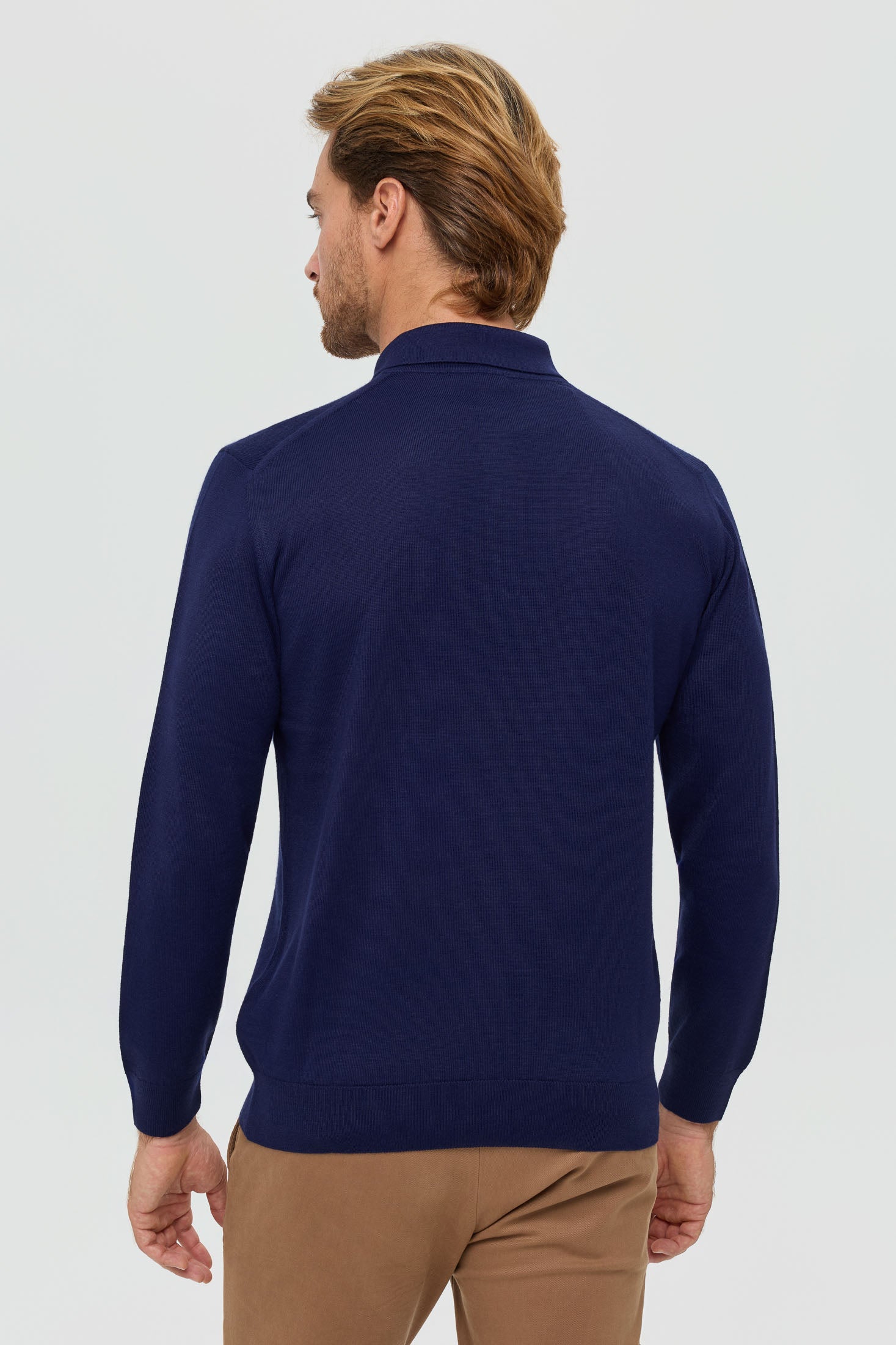 Men’s Premium Long-Sleeve Knit Pullover – Wool Blend Comfort | Style 8014