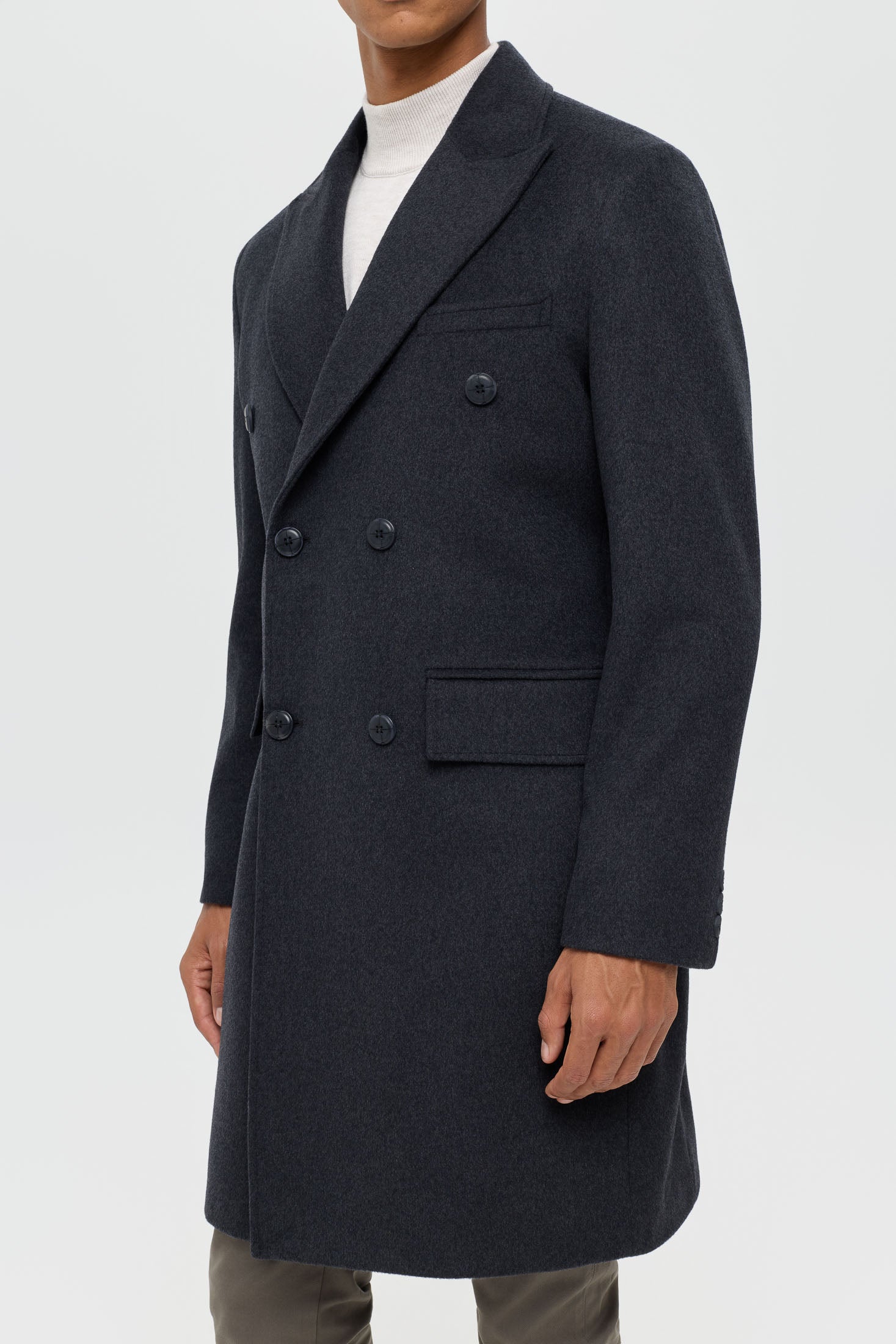 Men’s Double-Breasted Wool Blend Trench Coat – Timeless Elegance | Style 6065