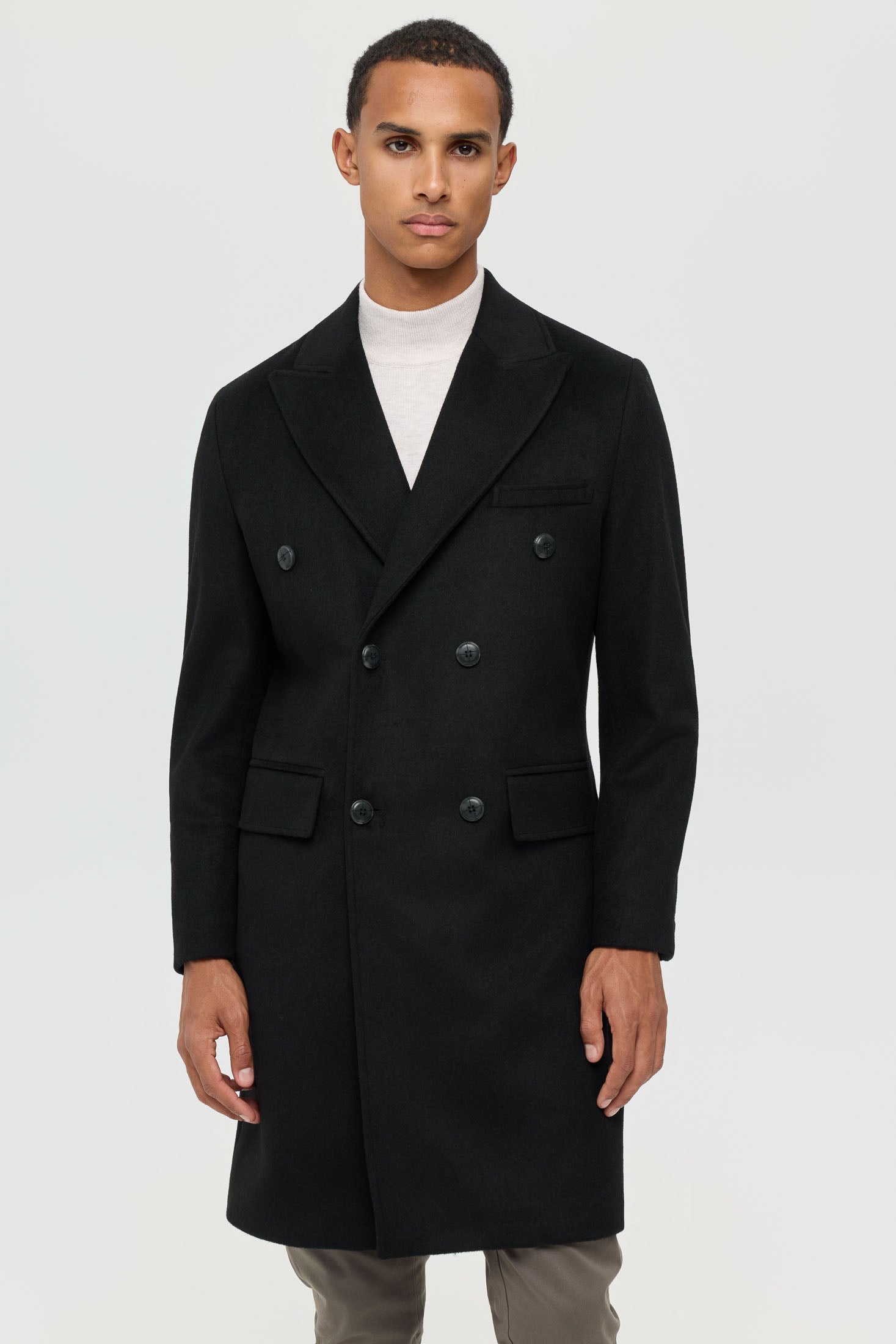 Men’s Double-Breasted Wool Blend Trench Coat – Timeless Elegance | Style 6065