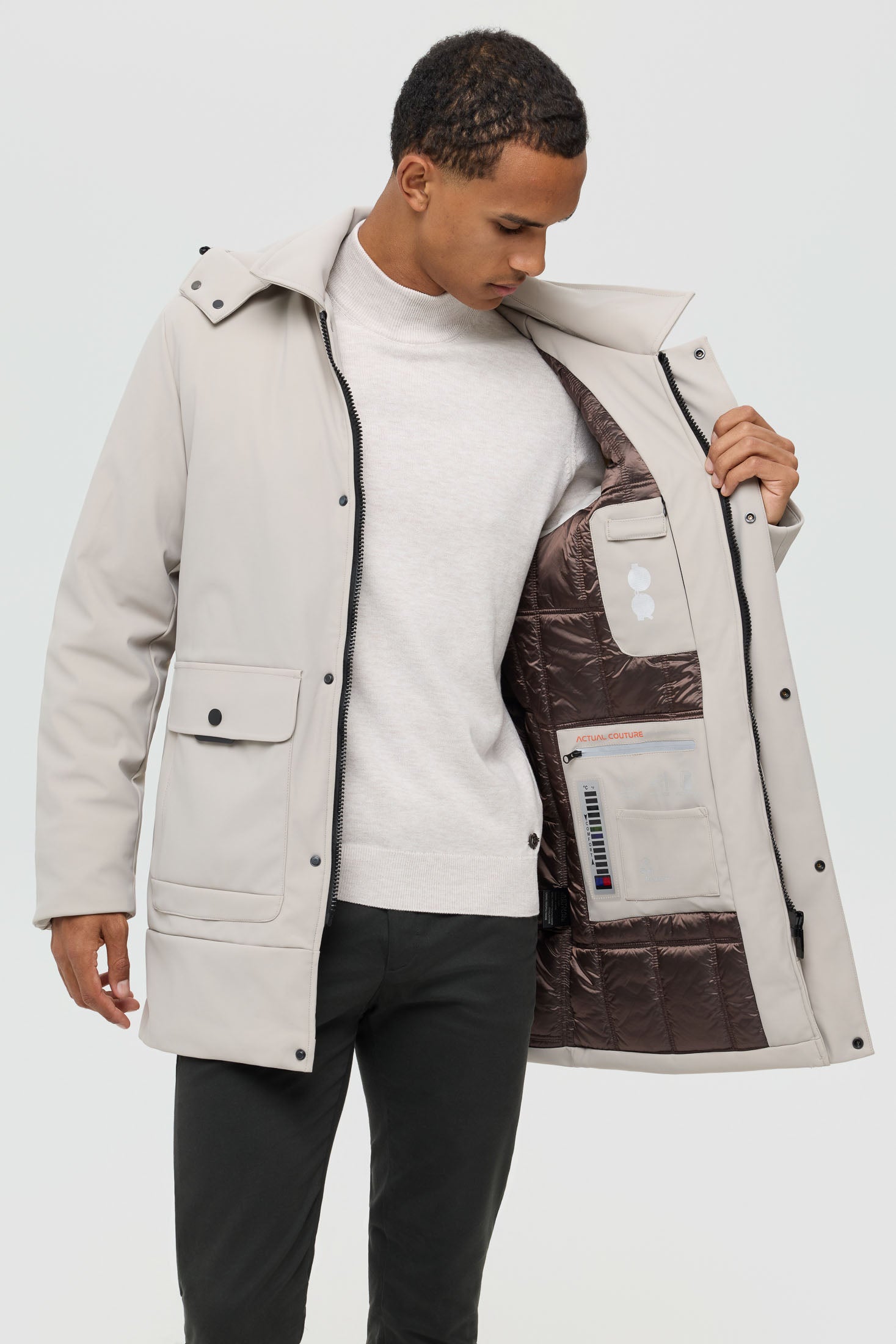 Hochwertiger Herren-Steppmantel – Technisches Isoliergewebe | Modell 6062