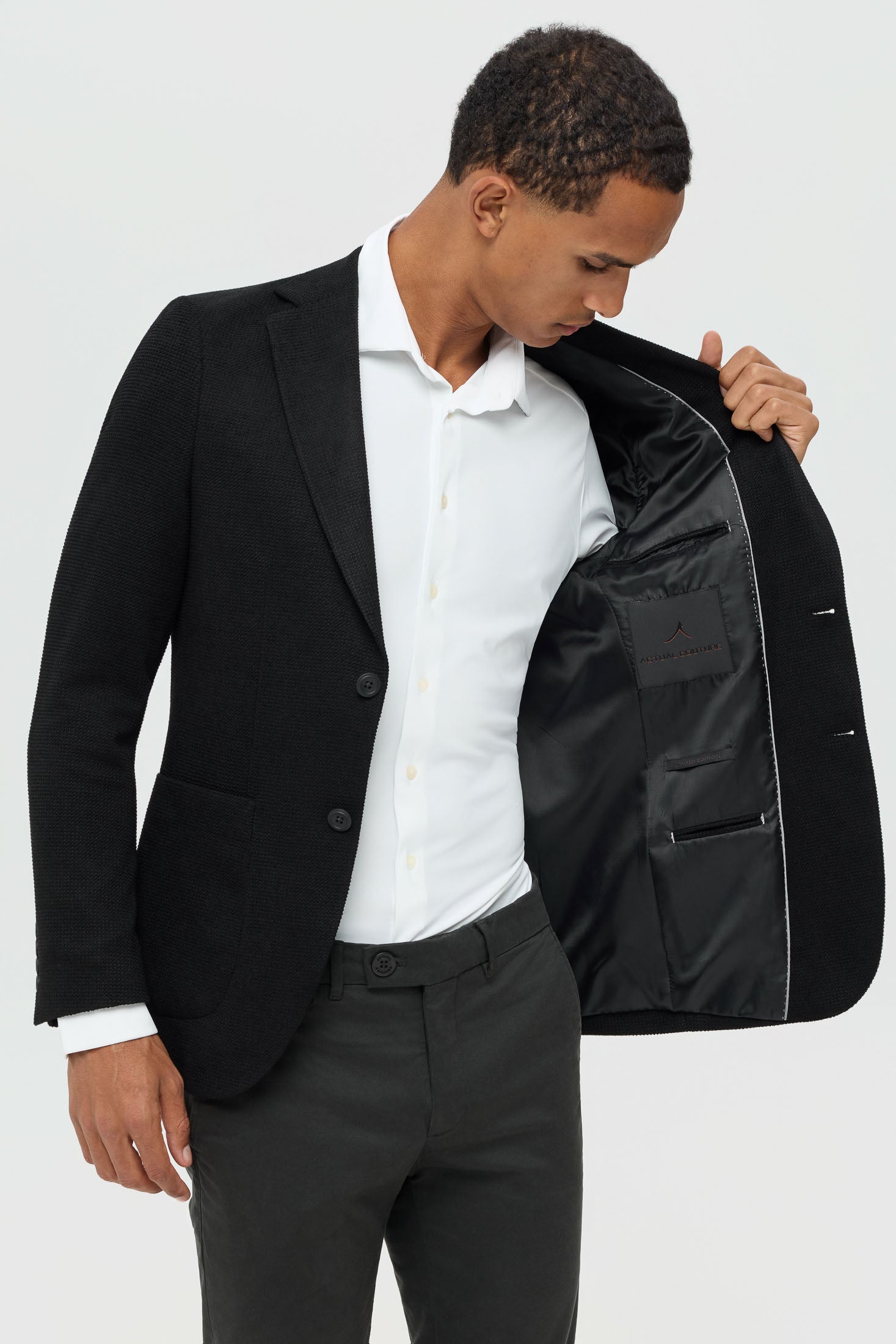 Men’s Premium Knit Blazer – Textured Comfort Stretch | Style 7182