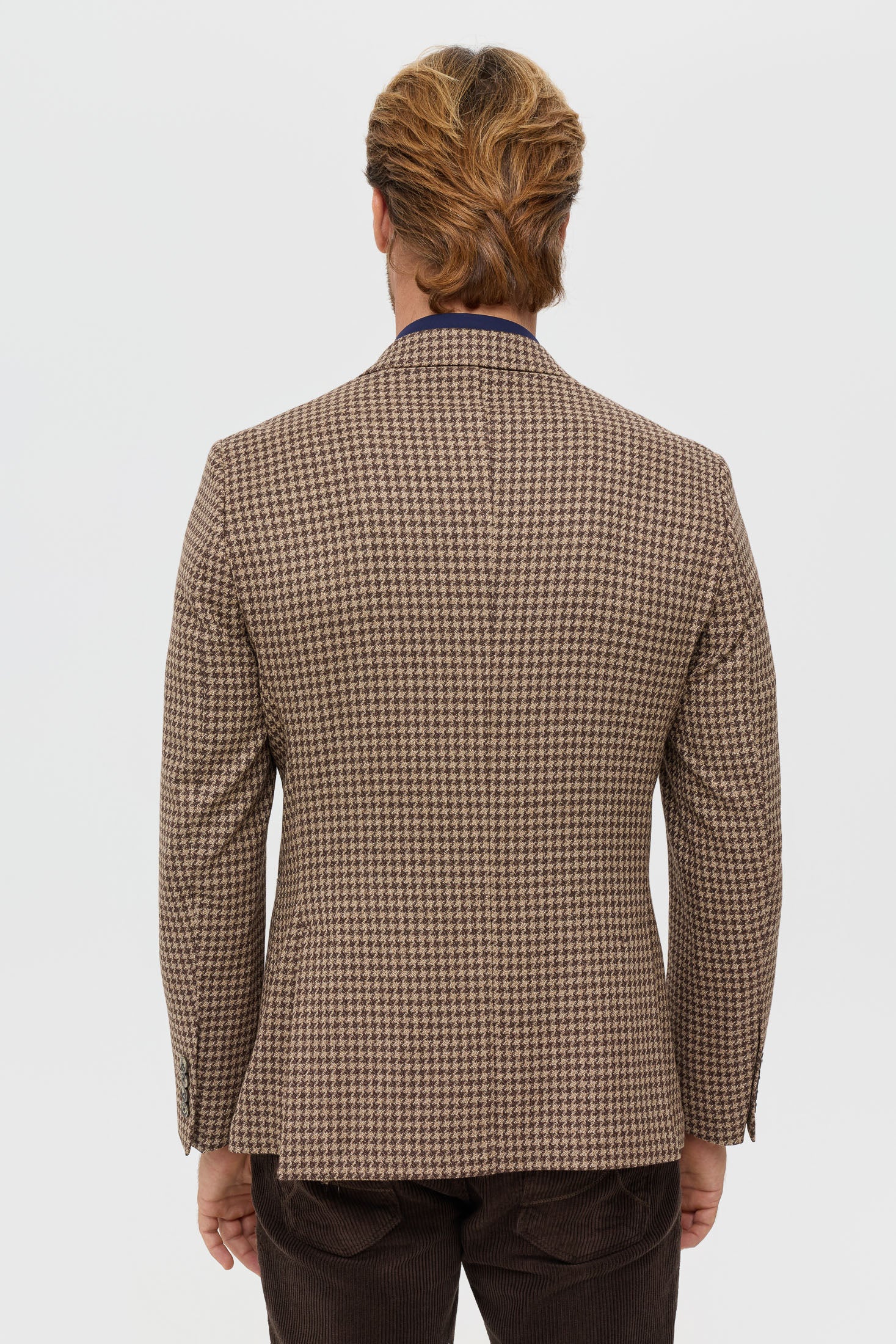 Men’s Premium Blazer – Houndstooth & Micro-Check Weave | Style 7178