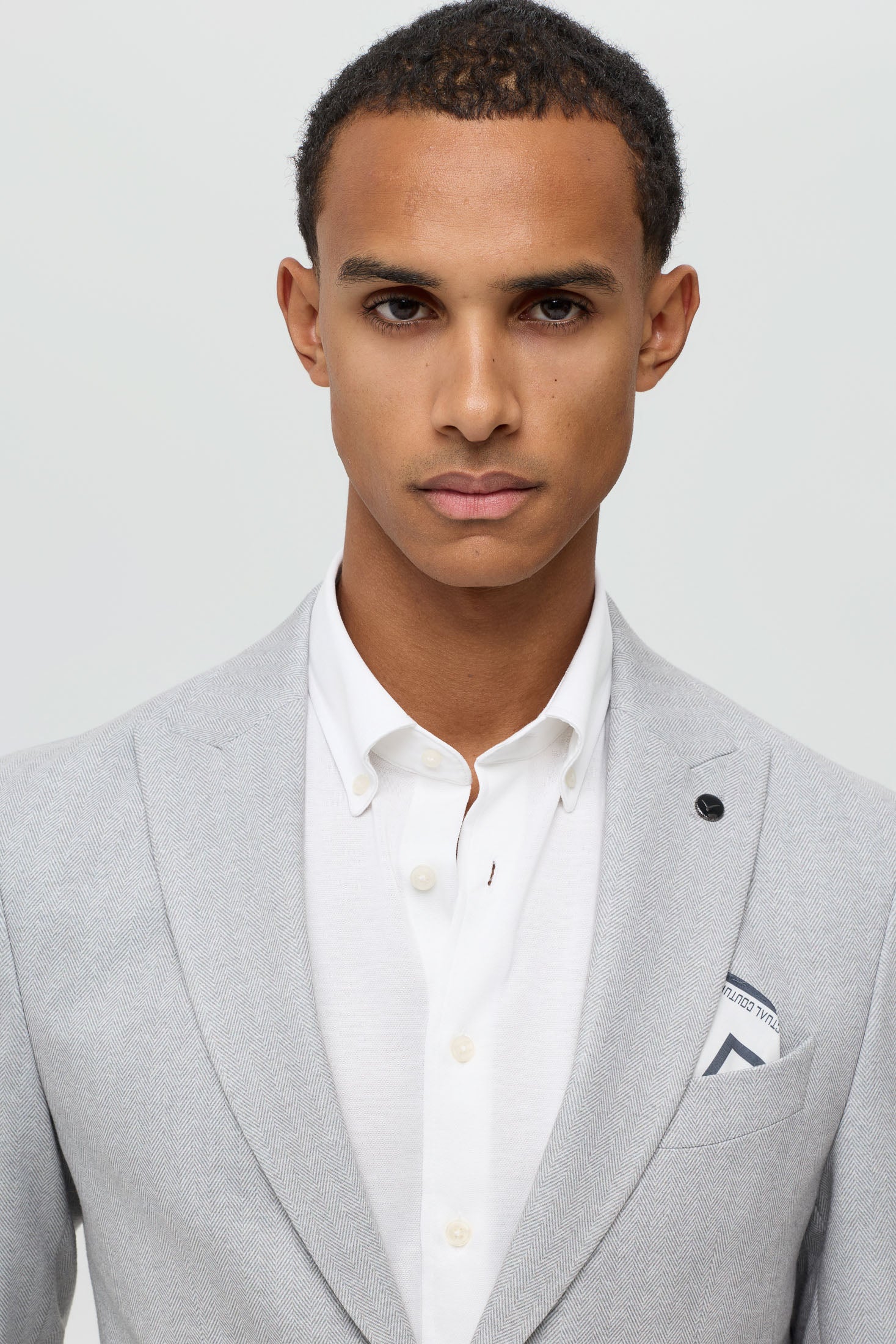 Men’s Premium Knit Blazer – Herringbone Texture | Style 7185