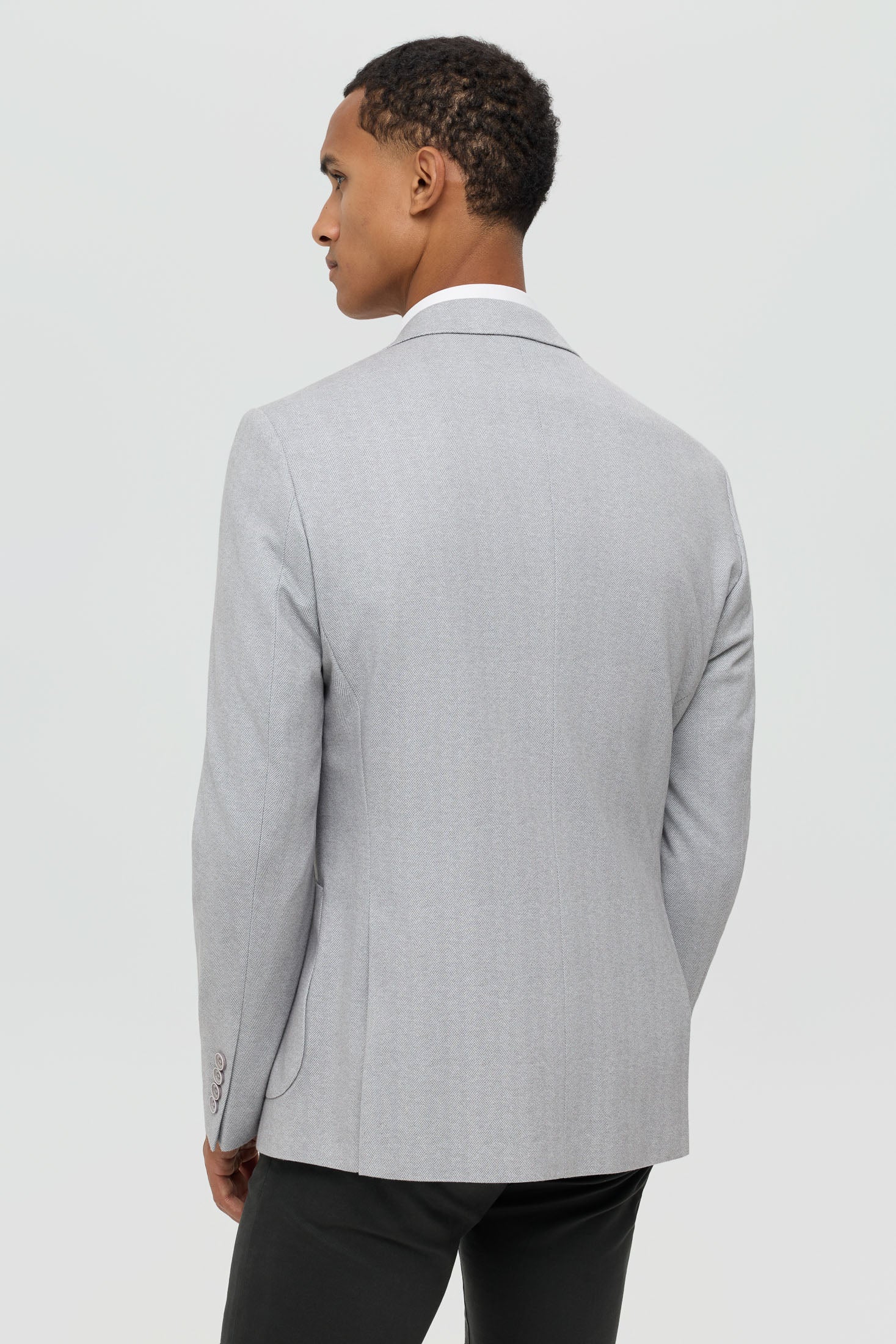 Men’s Premium Knit Blazer – Herringbone Texture | Style 7185