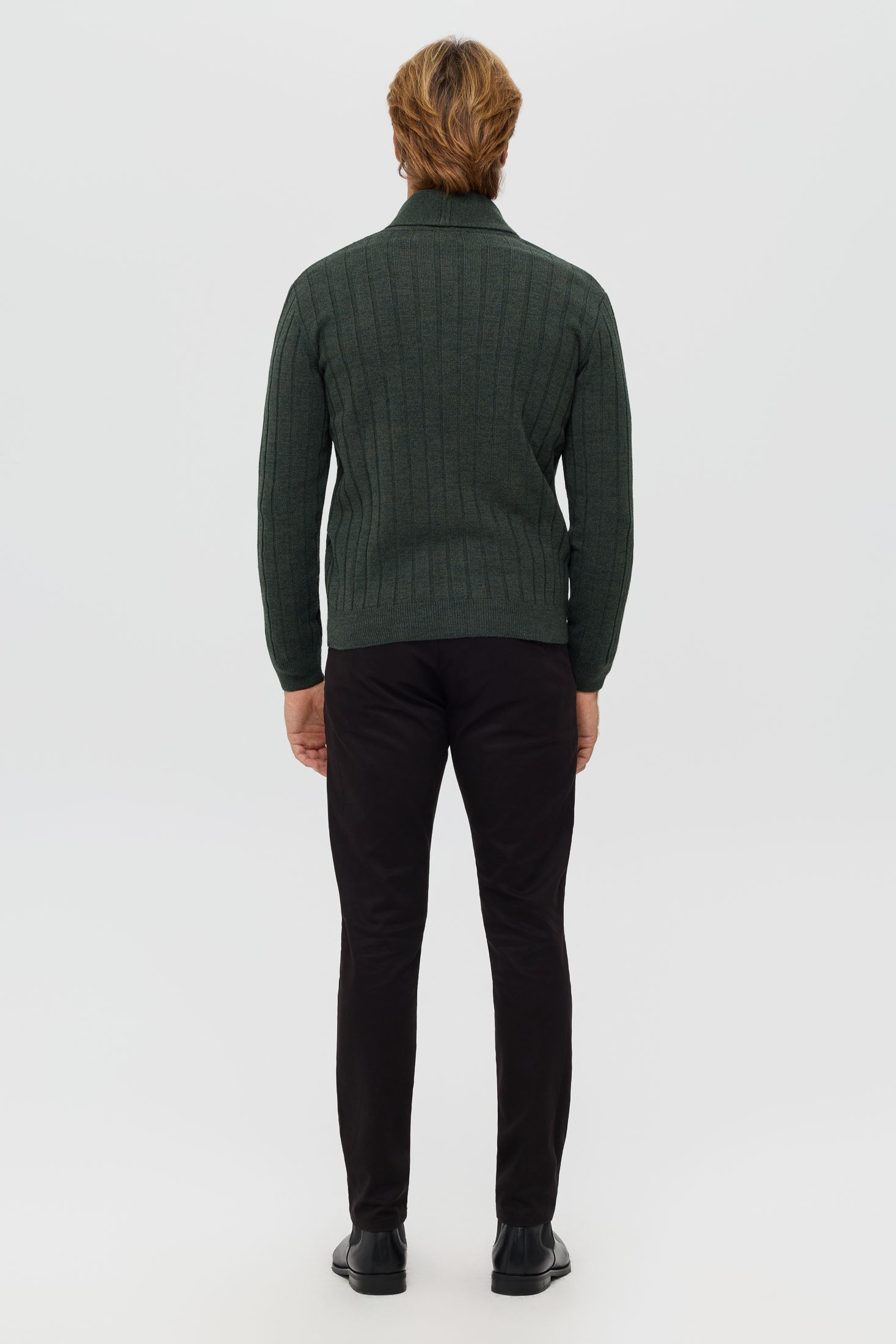 Hochwertige Herren-Strickjacke mit Schalkragen – Woll-Kaschmir-Mischung | Modell 8026