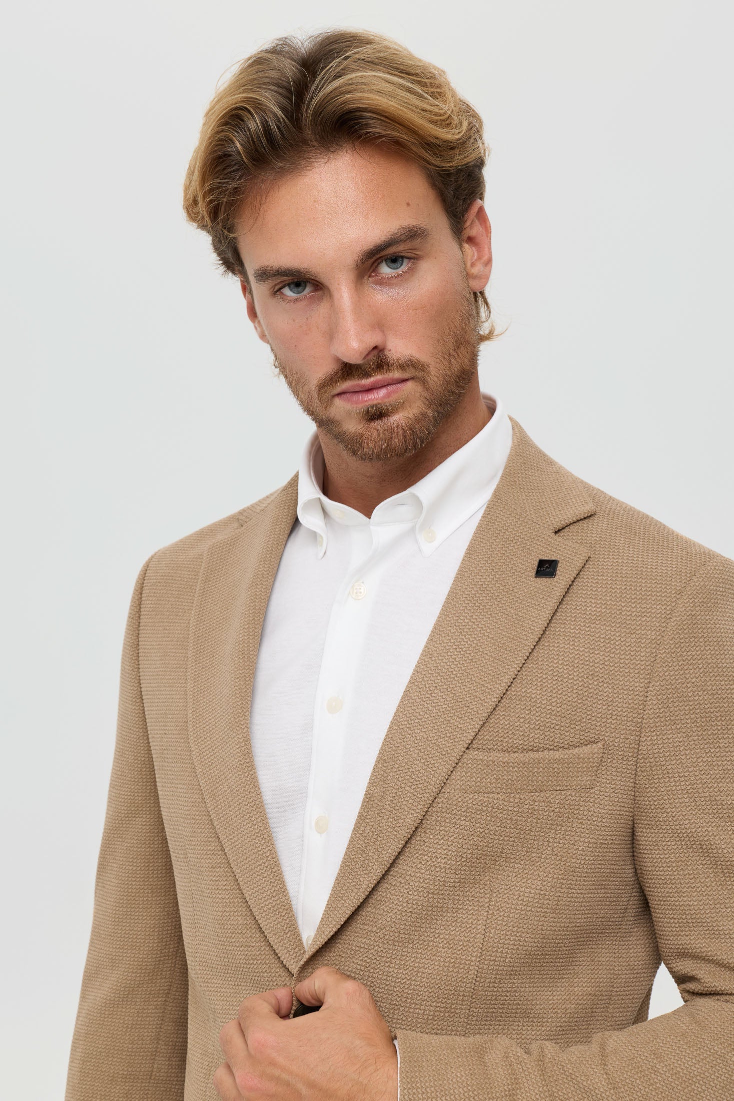 Men’s Premium Knit Blazer – Textured Comfort Stretch | Style 7182