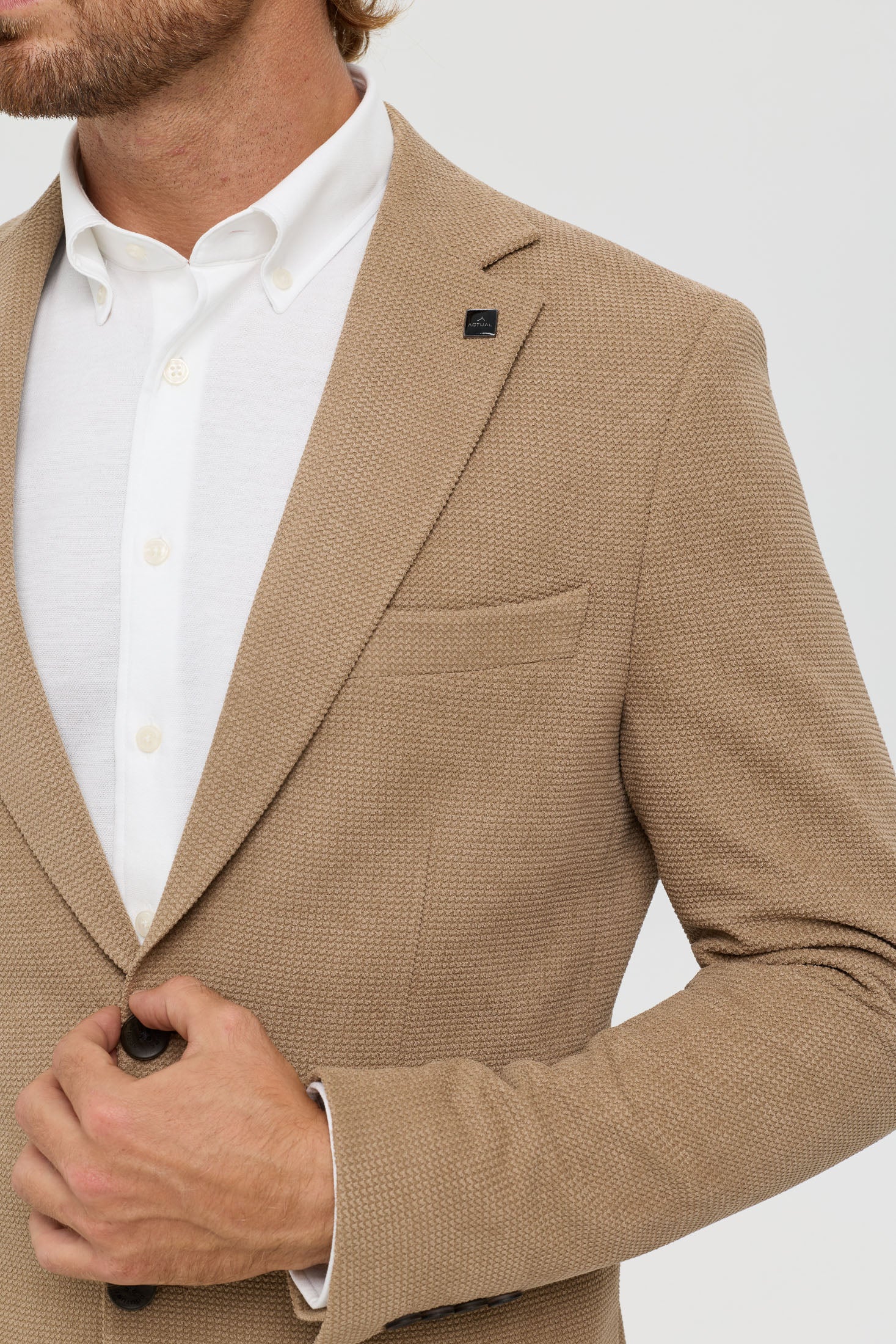 Men’s Premium Knit Blazer – Textured Comfort Stretch | Style 7182