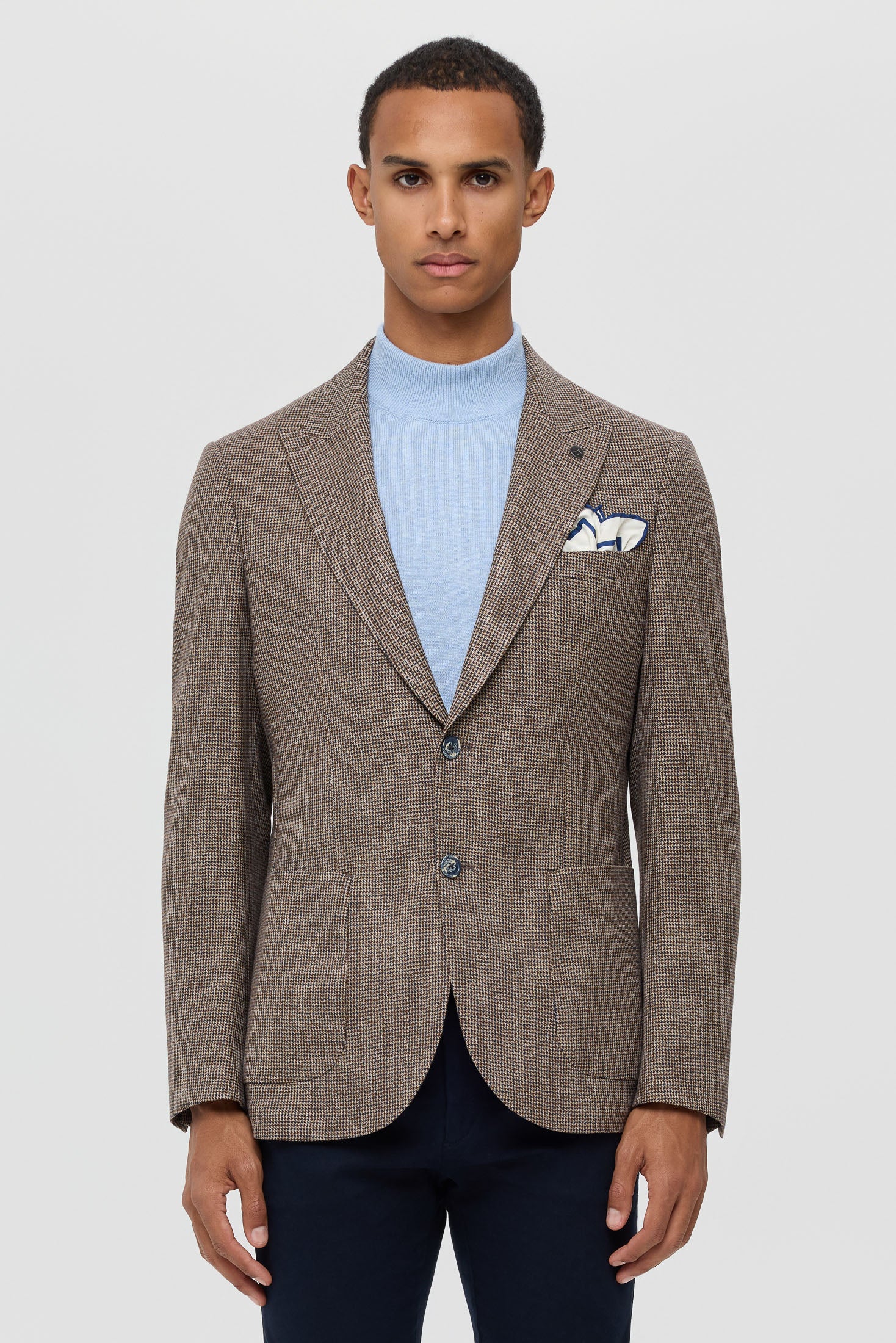 Men’s Premium Blazer – Houndstooth & Micro-Check Weave | Style 7178