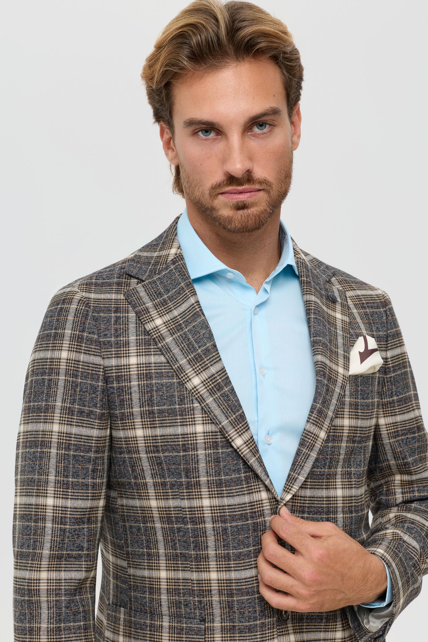 Men’s Premium Checked Blazer – Smart Stretch Weave | Style 7177