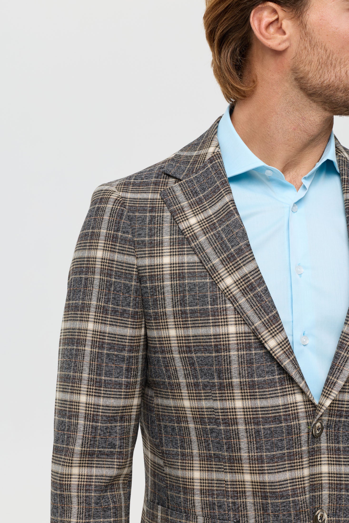 Men’s Premium Checked Blazer – Smart Stretch Weave | Style 7177