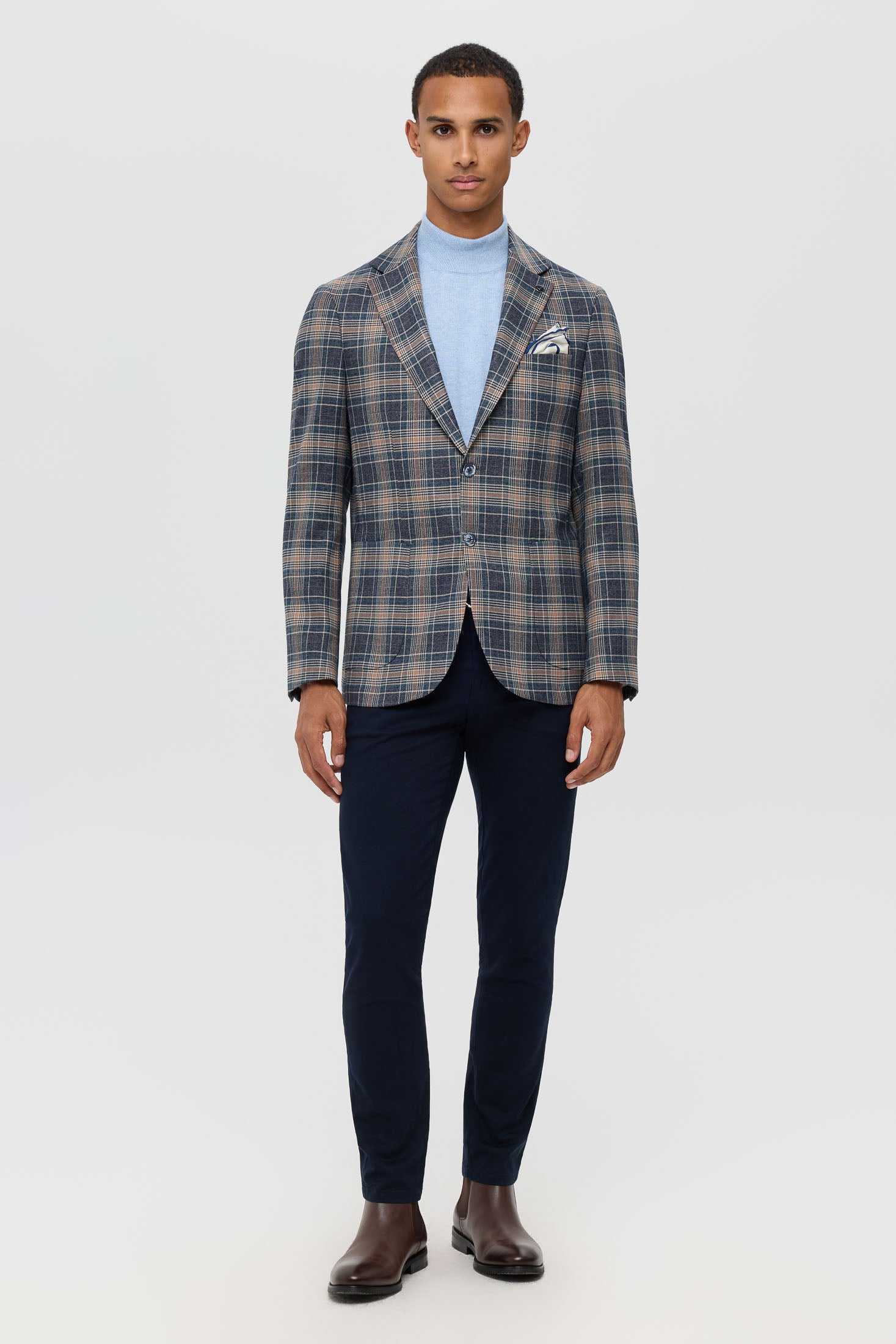 Men’s Premium Checked Blazer – Smart Stretch Weave | Style 7177