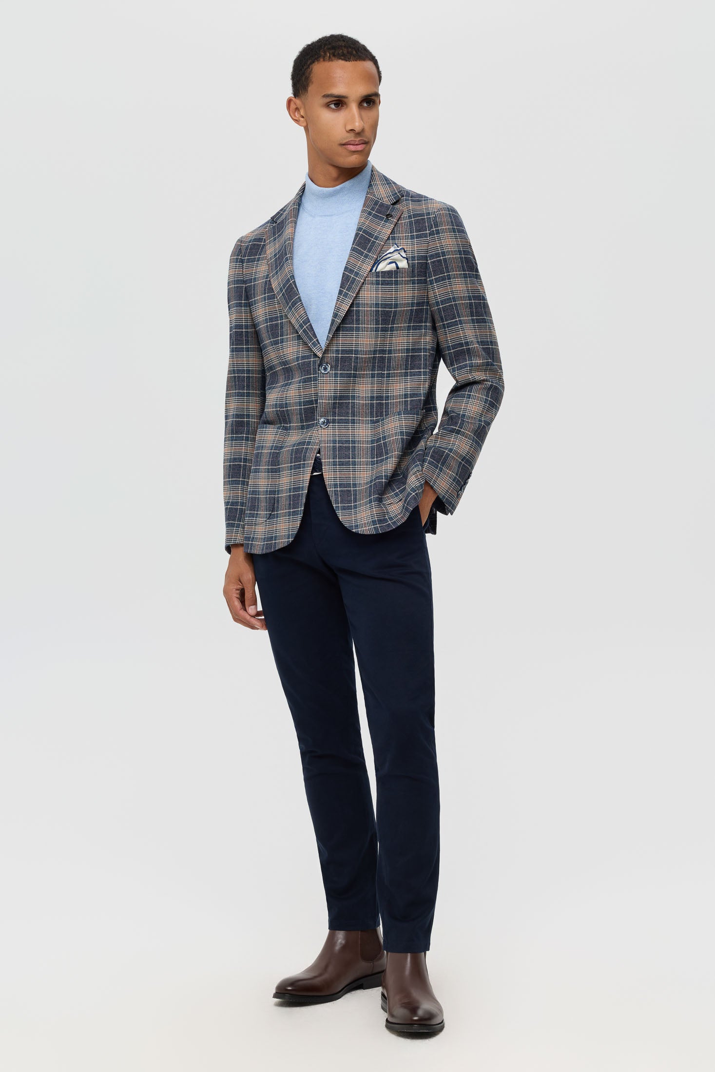 Men’s Premium Checked Blazer – Smart Stretch Weave | Style 7177