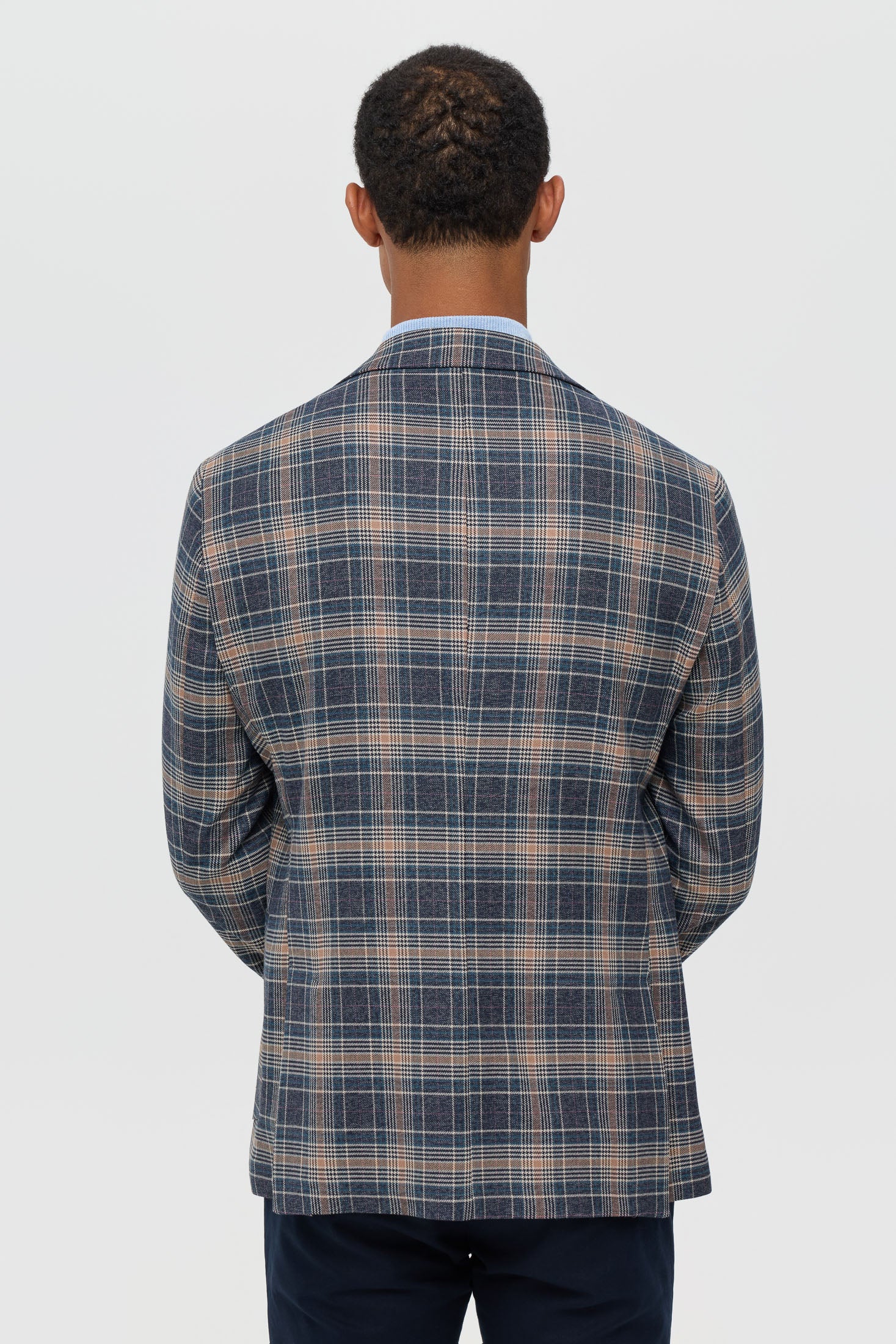 Men’s Premium Checked Blazer – Smart Stretch Weave | Style 7177