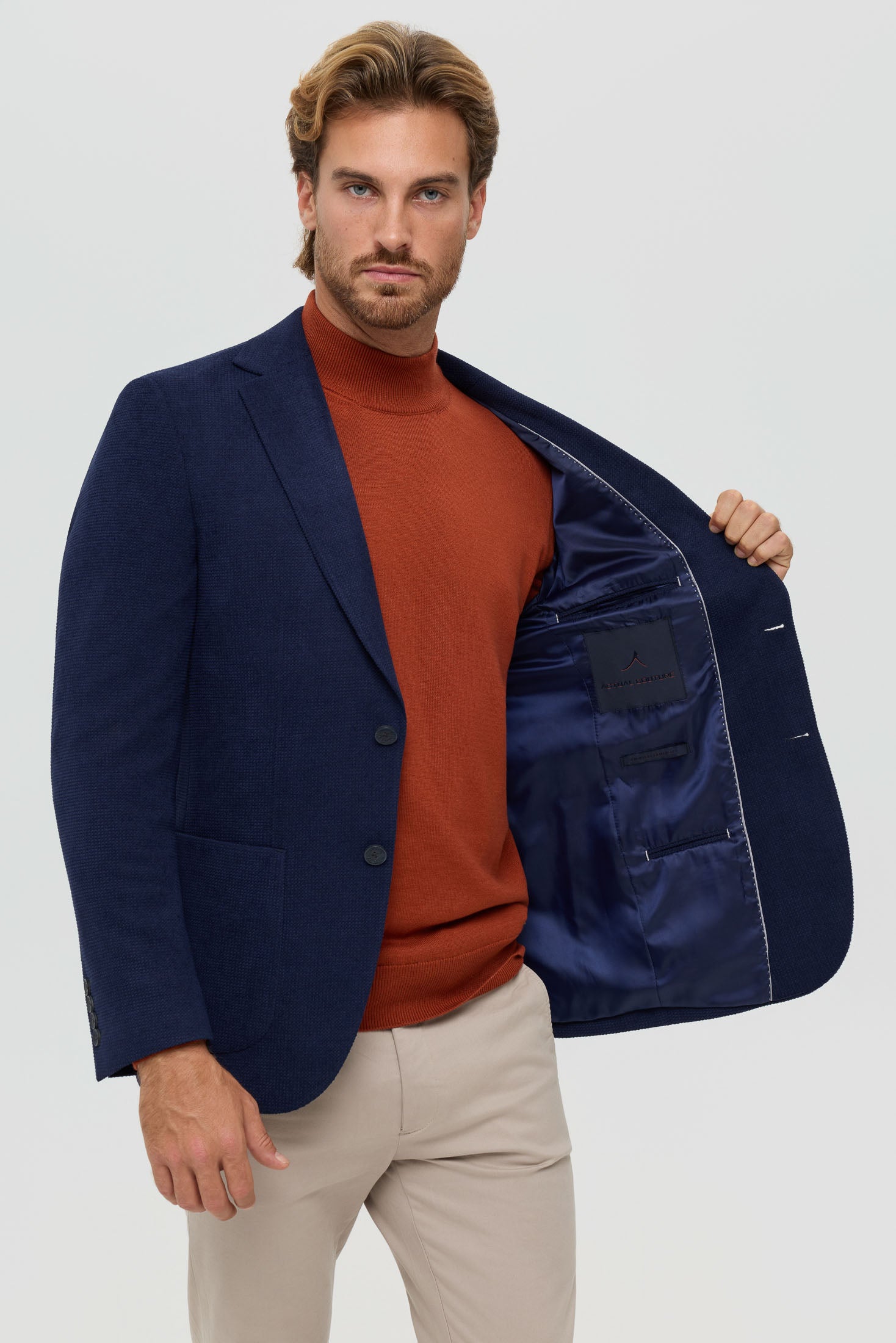 Men’s Premium Knit Blazer – Textured Comfort Stretch | Style 7182