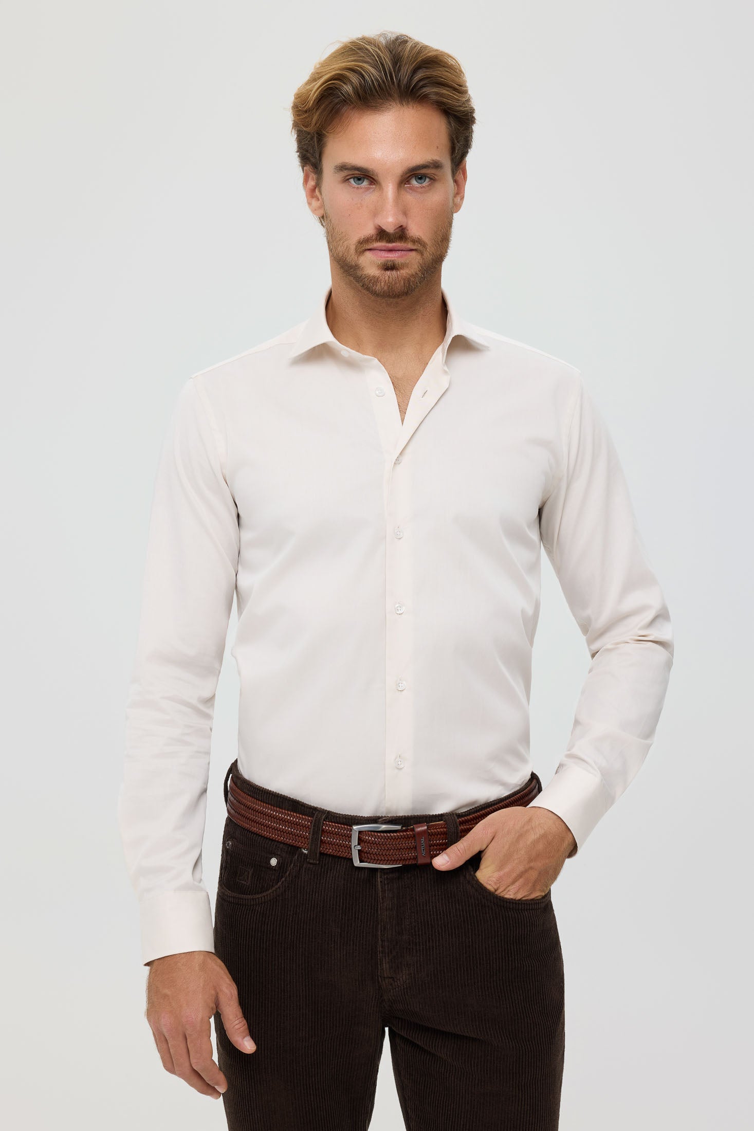 Hochwertiges Herren-Businesshemd – Feiner Twill-Stretchstoff | Modell 25-043