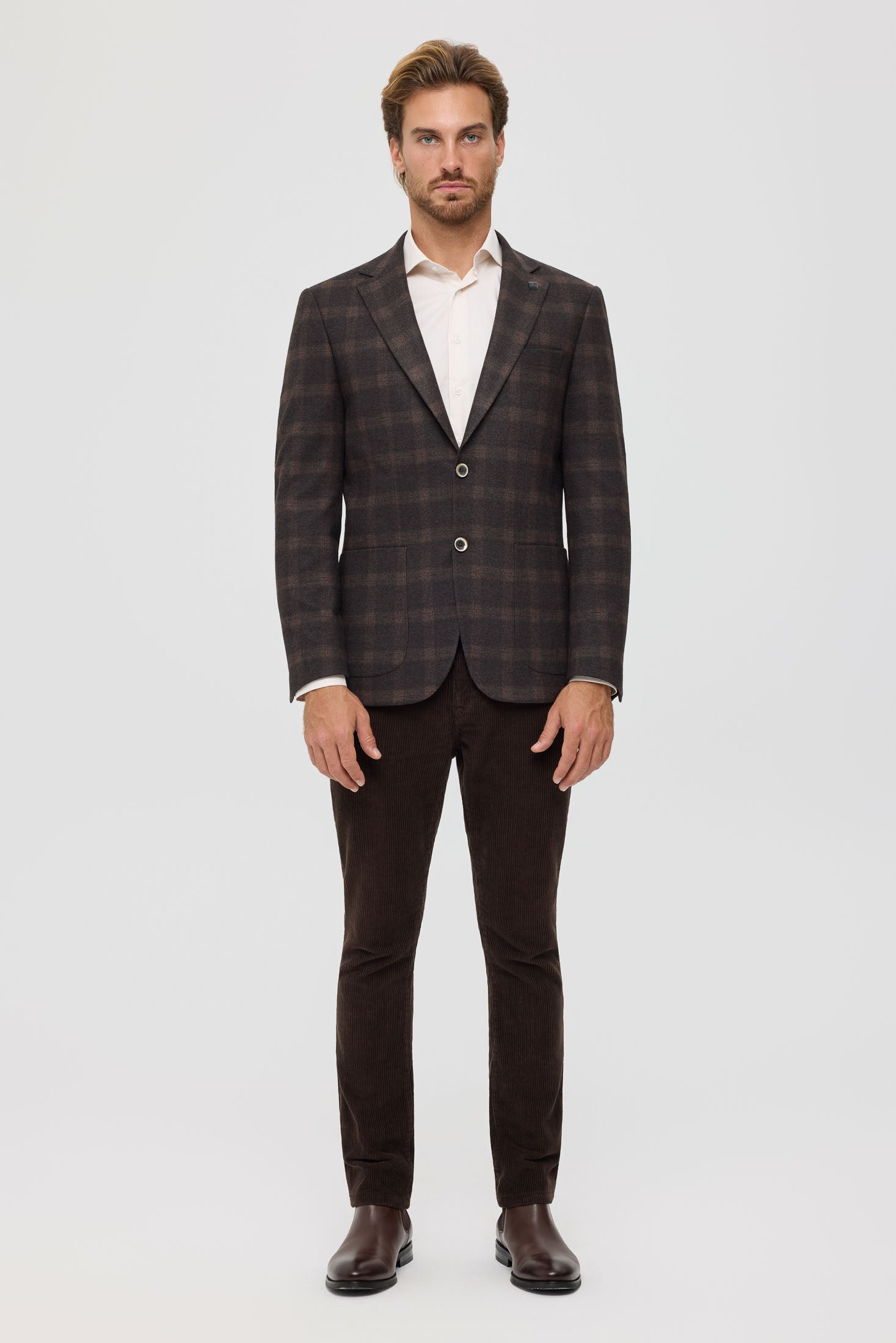 Men’s Premium Knit Blazer – Checked Texture | Style 7186