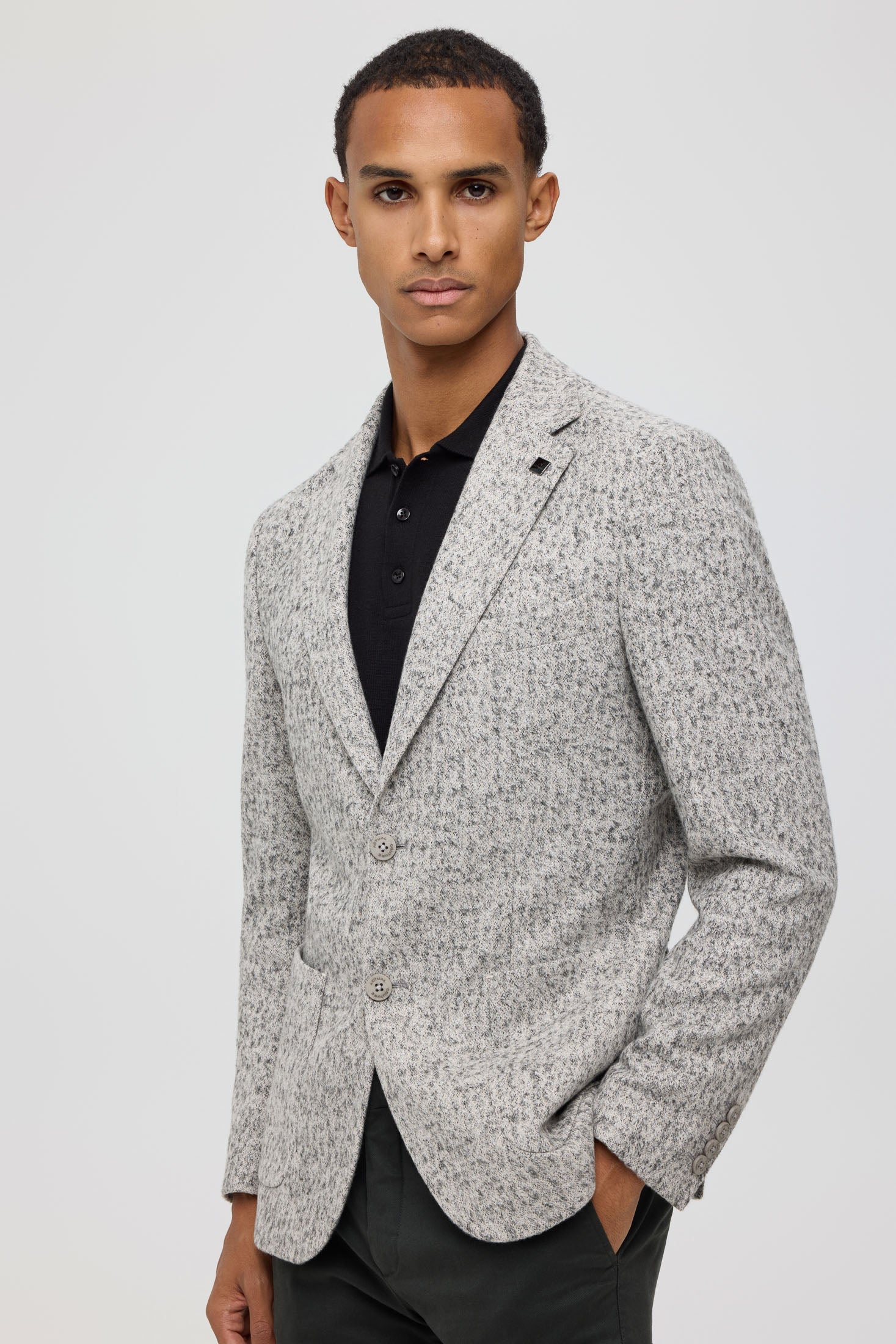 Men’s Premium Knit Blazer – Textured Stretch Comfort | Style 7179