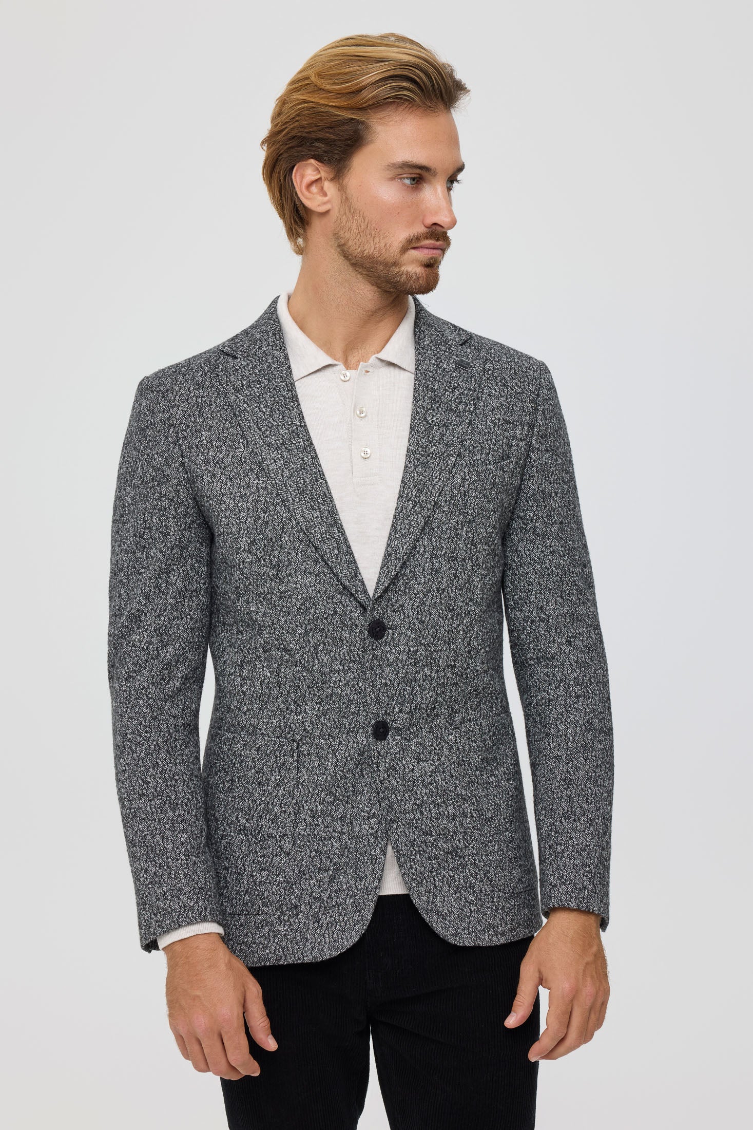 Men’s Premium Knit Blazer – Textured Stretch Comfort | Style 7179