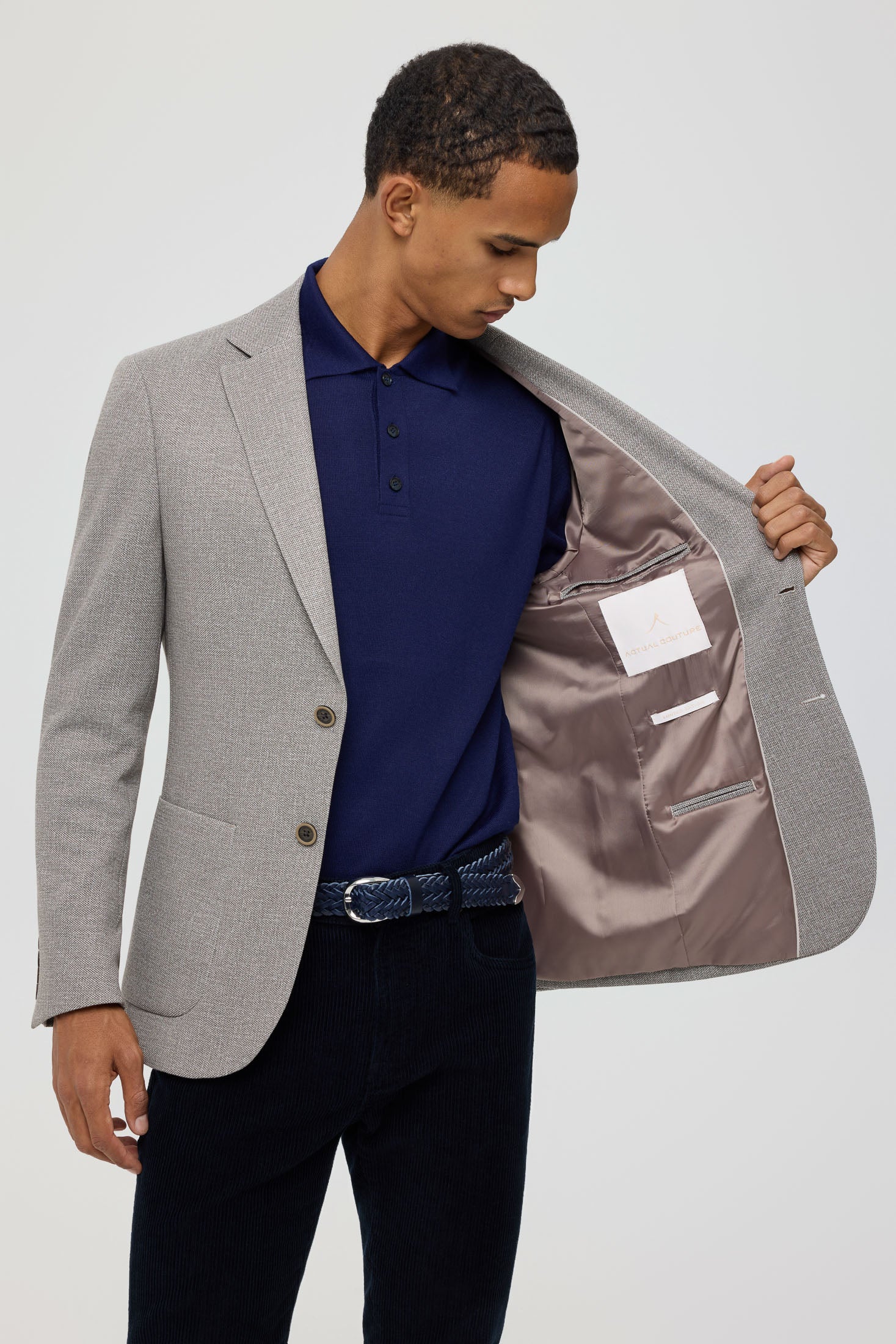 Men’s Premium Knit Blazer – Micro Texture | Style 7188