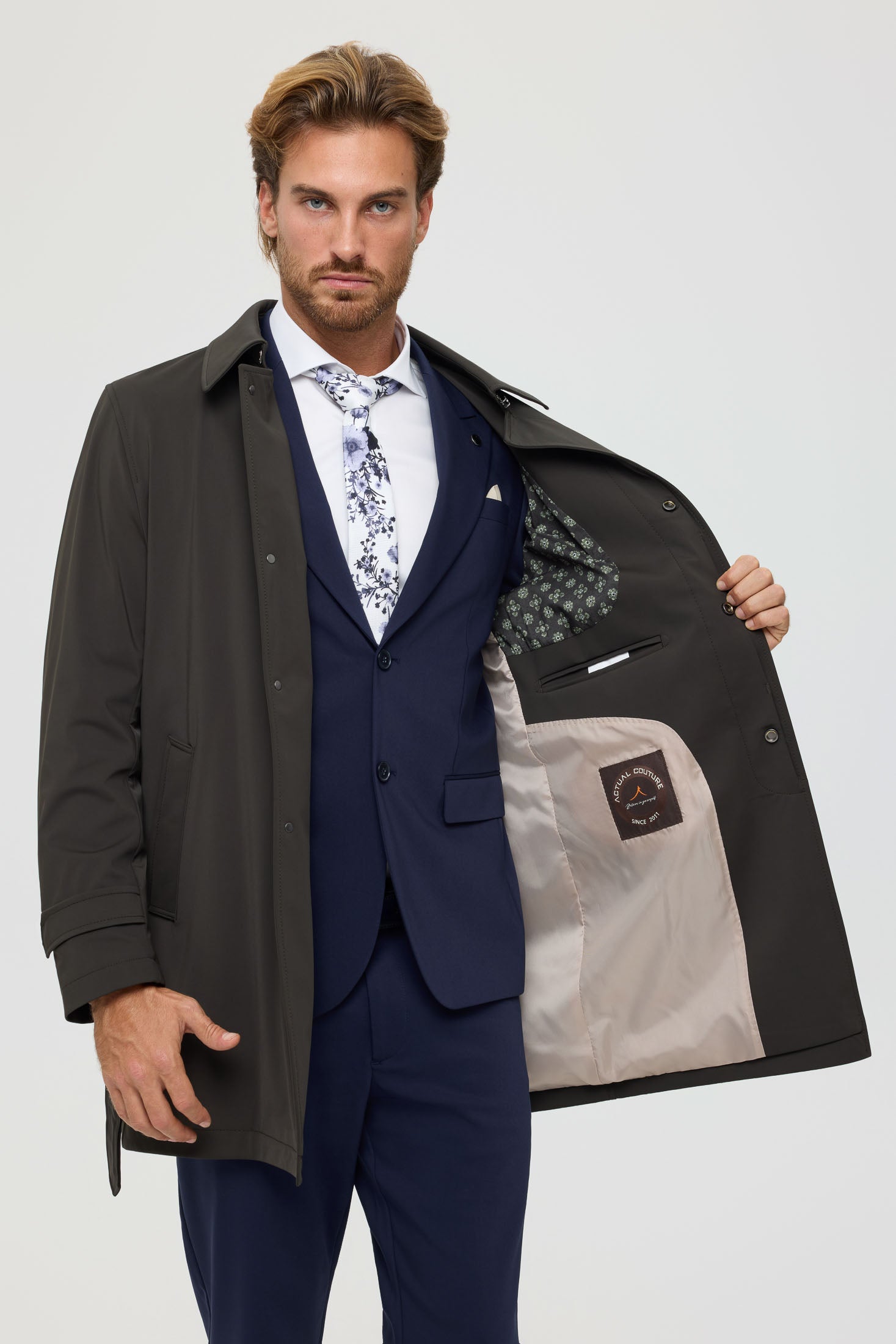 Men's Premium Trench Coat – Technical Stretch Fabric | Style 6064