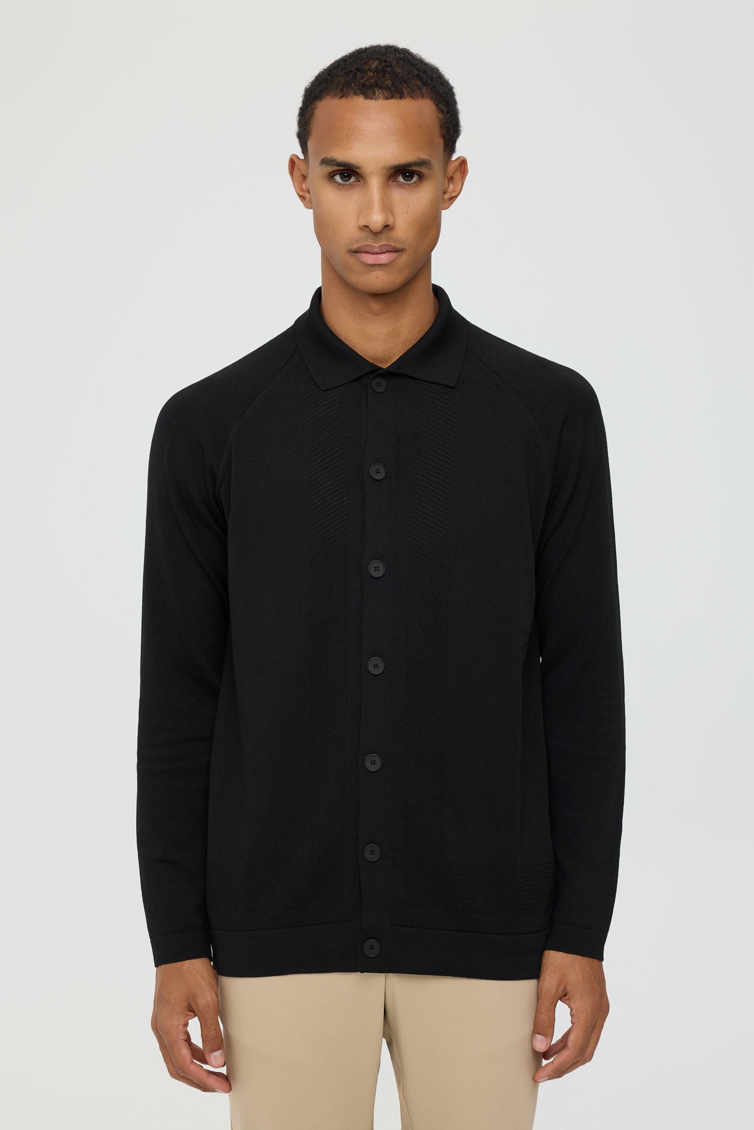 Men’s Premium Buttoned Knit Cardigan – Textured Panel Design | Style 8029