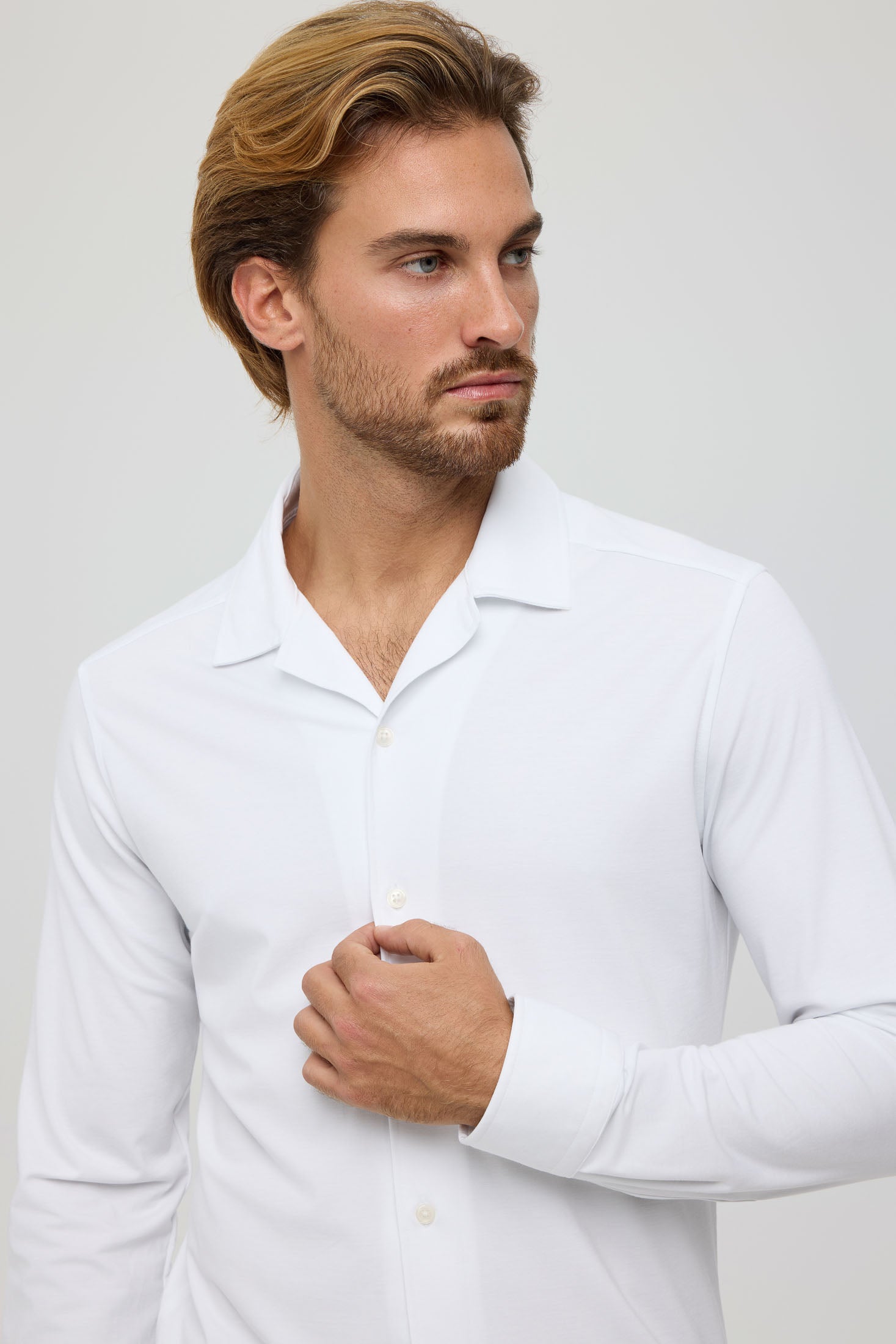 Hochwertiges Herren-Businesshemd – Weicher Stretch-Jersey | Modell 25-052