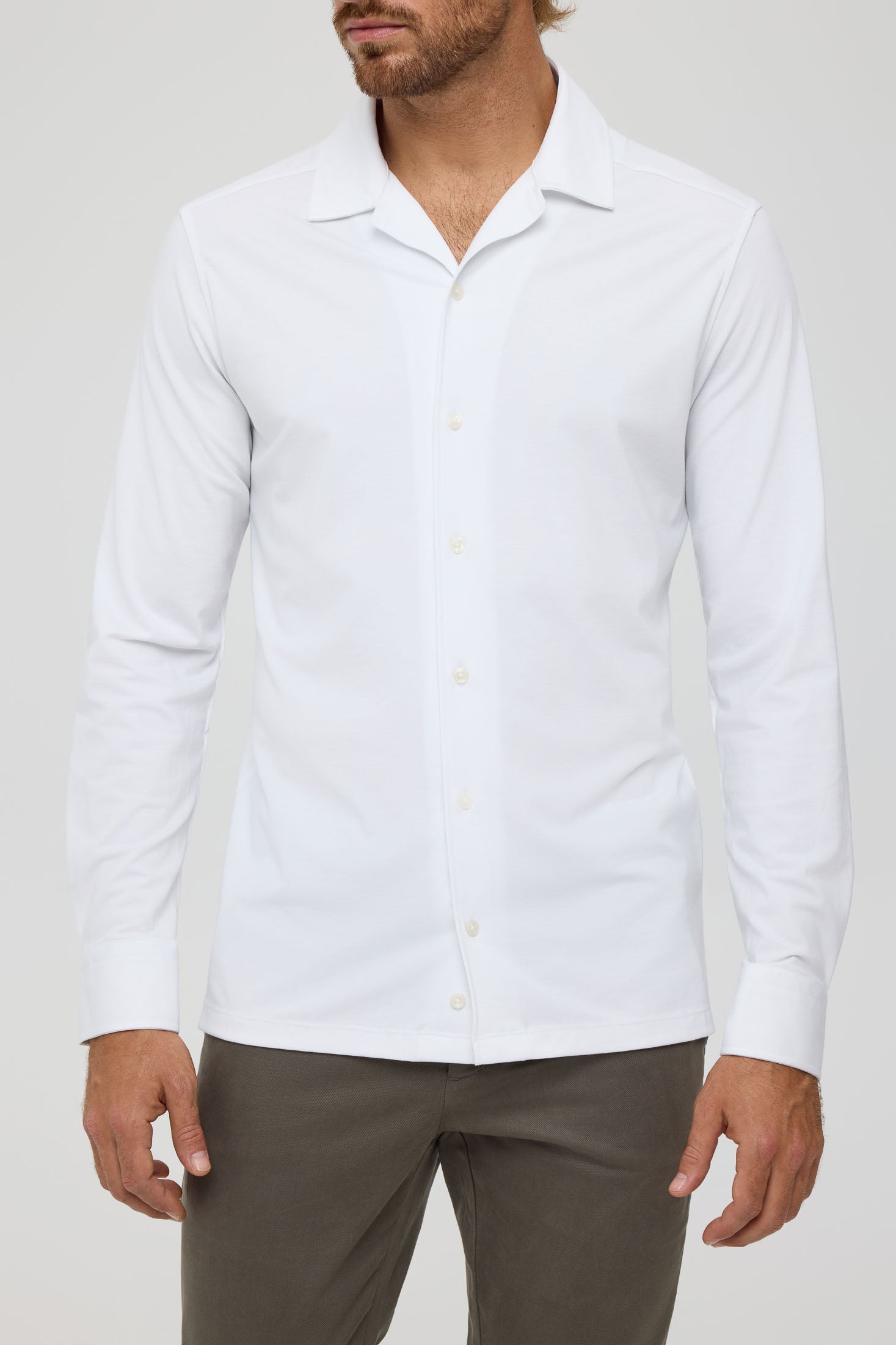 Hochwertiges Herren-Businesshemd – Weicher Stretch-Jersey | Modell 25-052