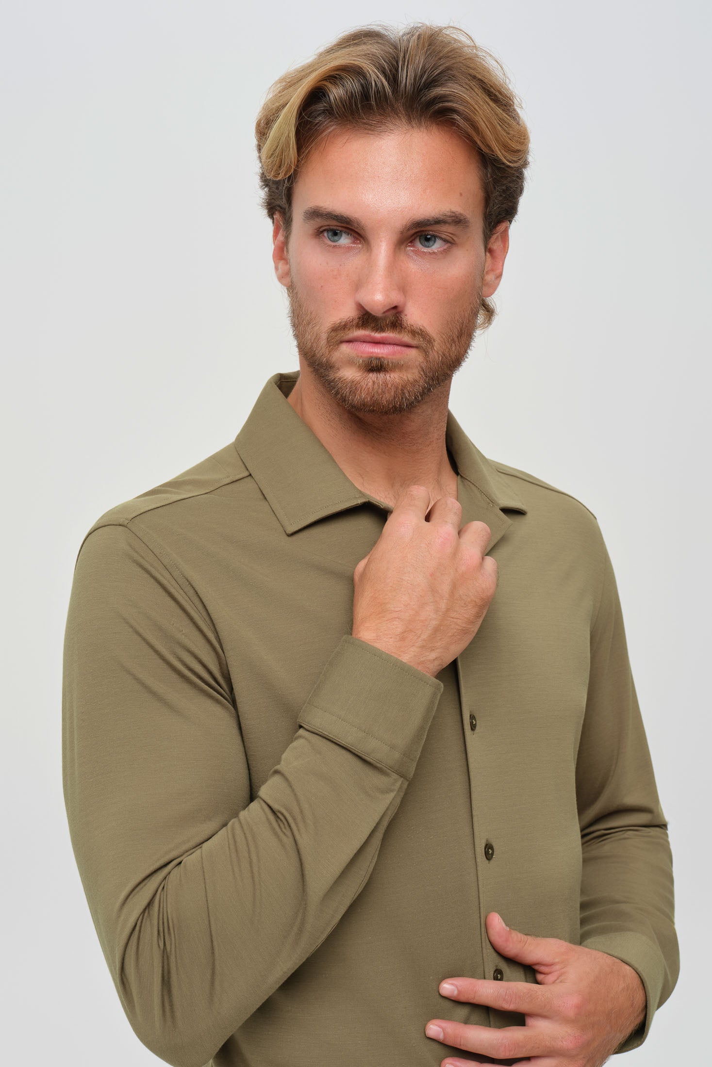 Hochwertiges Herren-Businesshemd – Weicher Stretch-Jersey | Modell 25-052