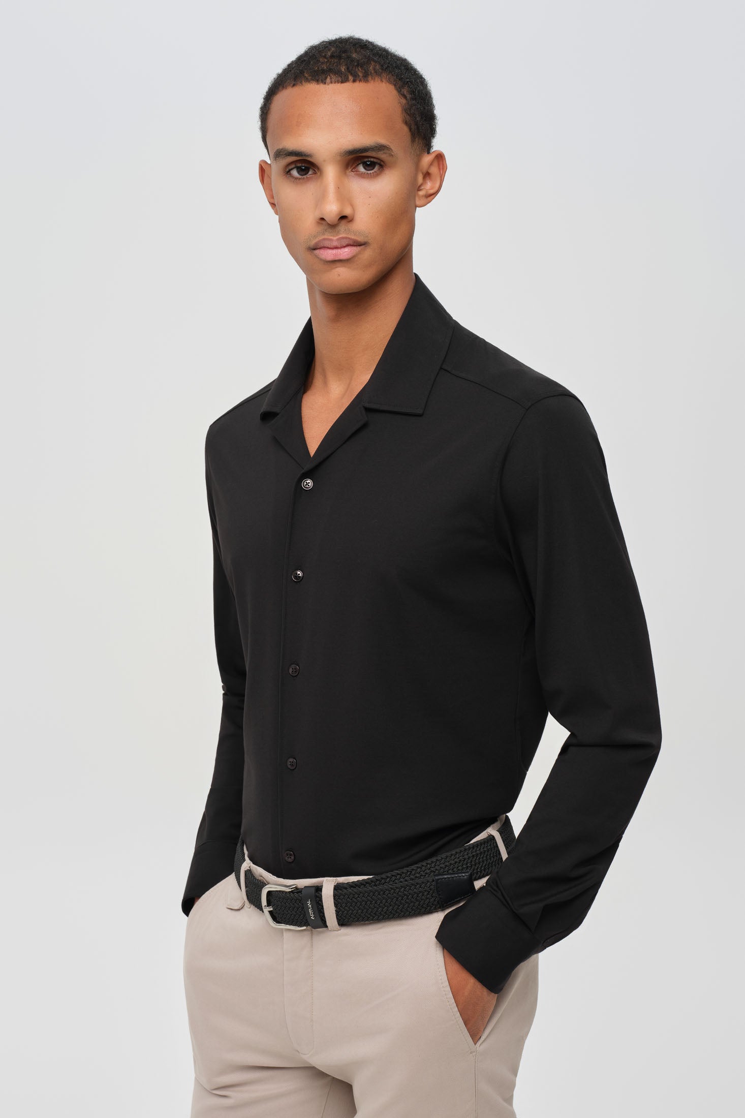 Hochwertiges Herren-Businesshemd – Weicher Stretch-Jersey | Modell 25-052