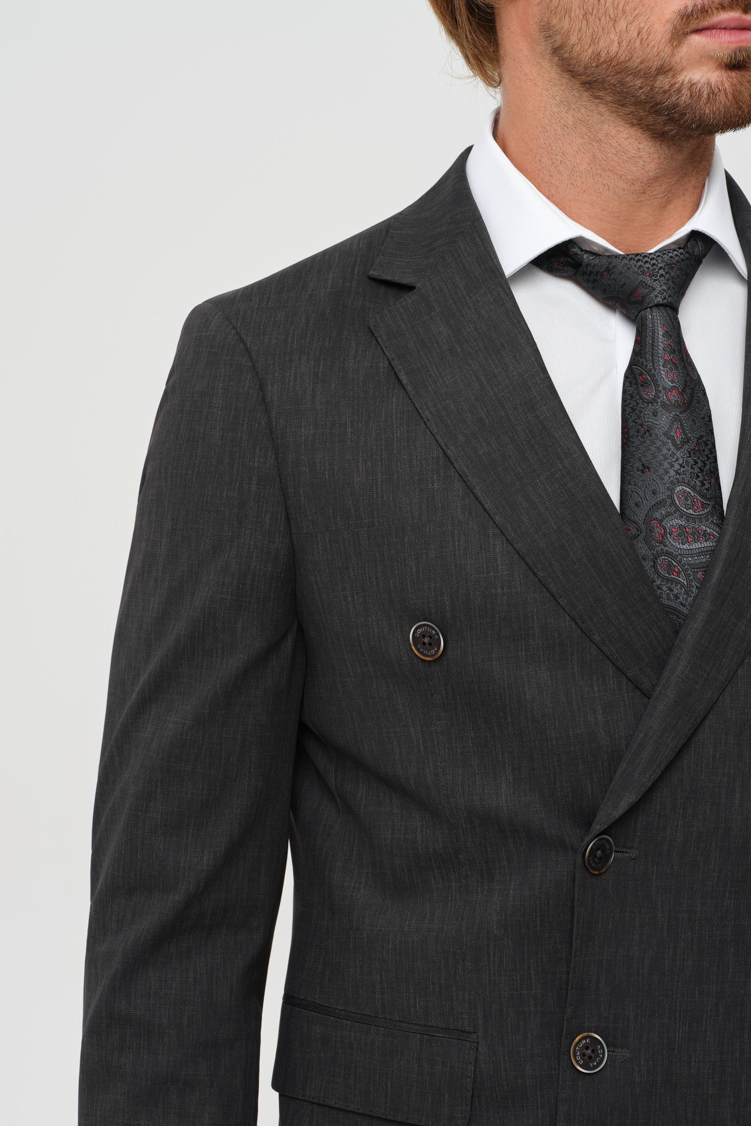 Men’s Double-Breasted Suit – Refined Stretch Structure | Style 4077