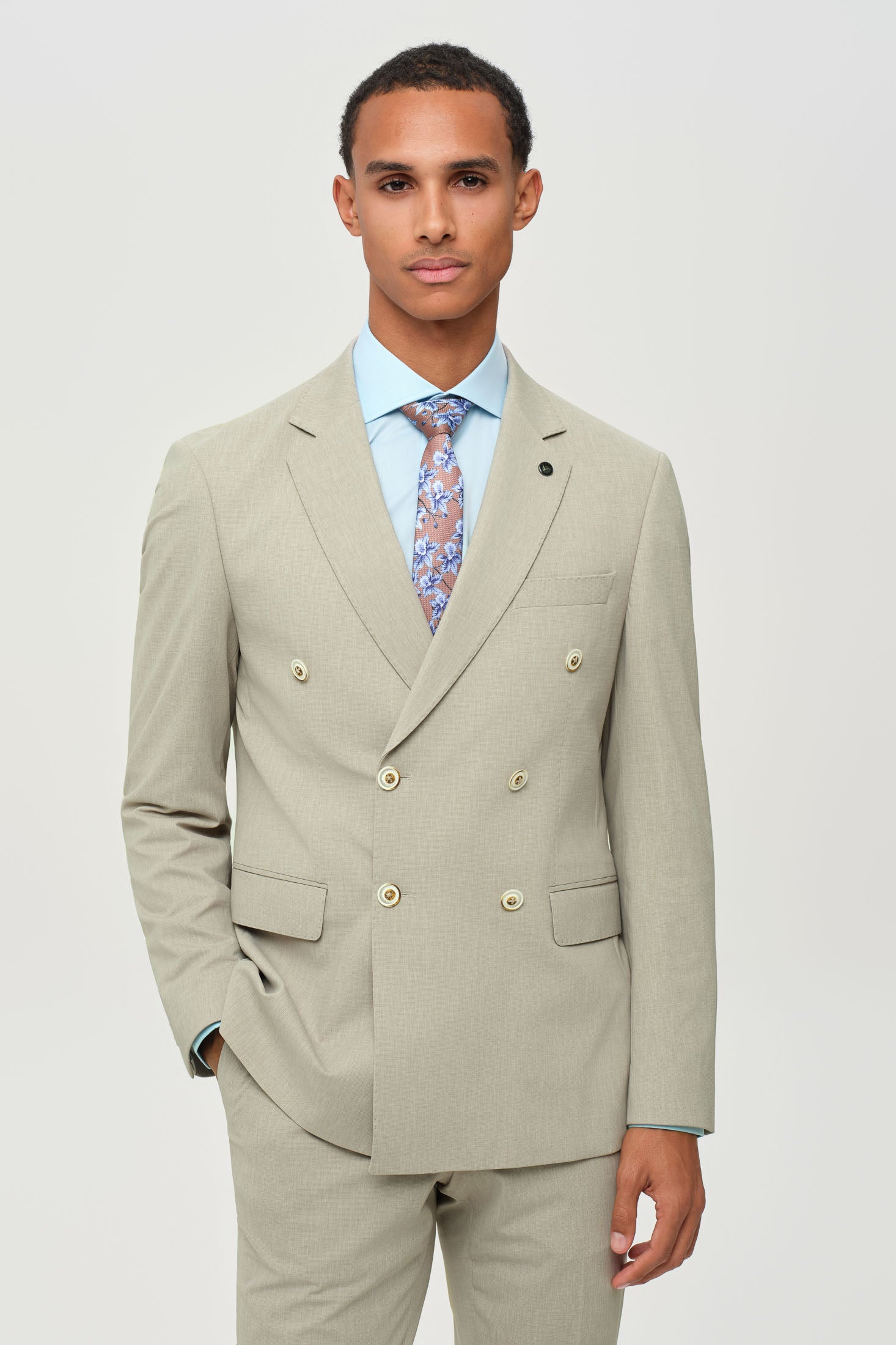 Men’s Double-Breasted Suit – Refined Stretch Structure | Style 4077