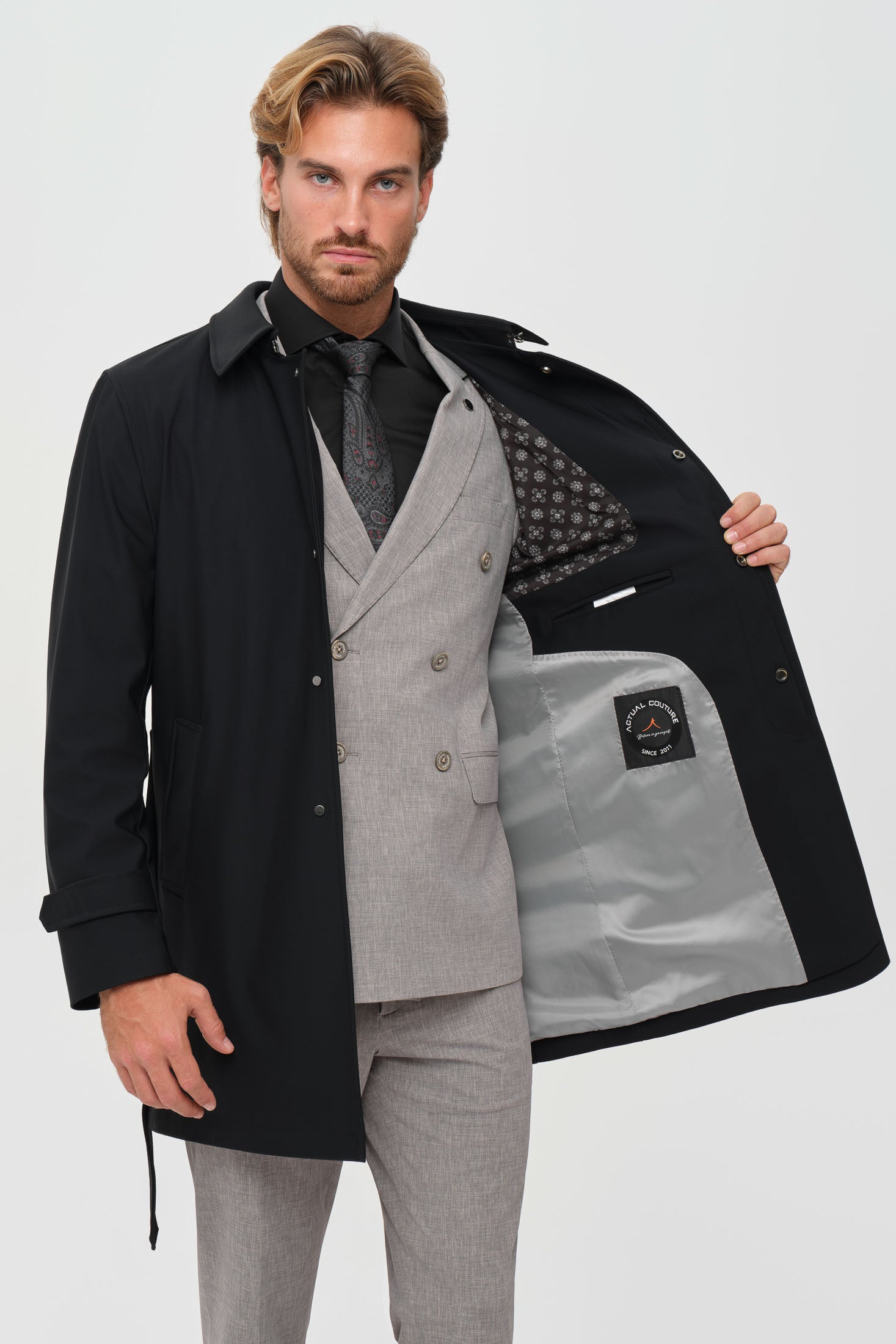 Men's Premium Trench Coat – Technical Stretch Fabric | Style 6064