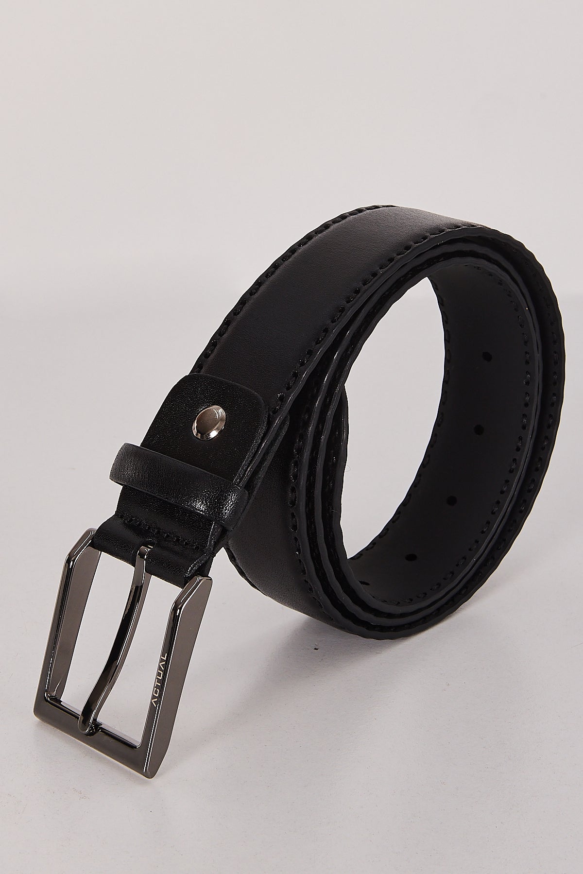 Men’s Classic Stitched-Edge Genuine Leather Belt | Style 3001