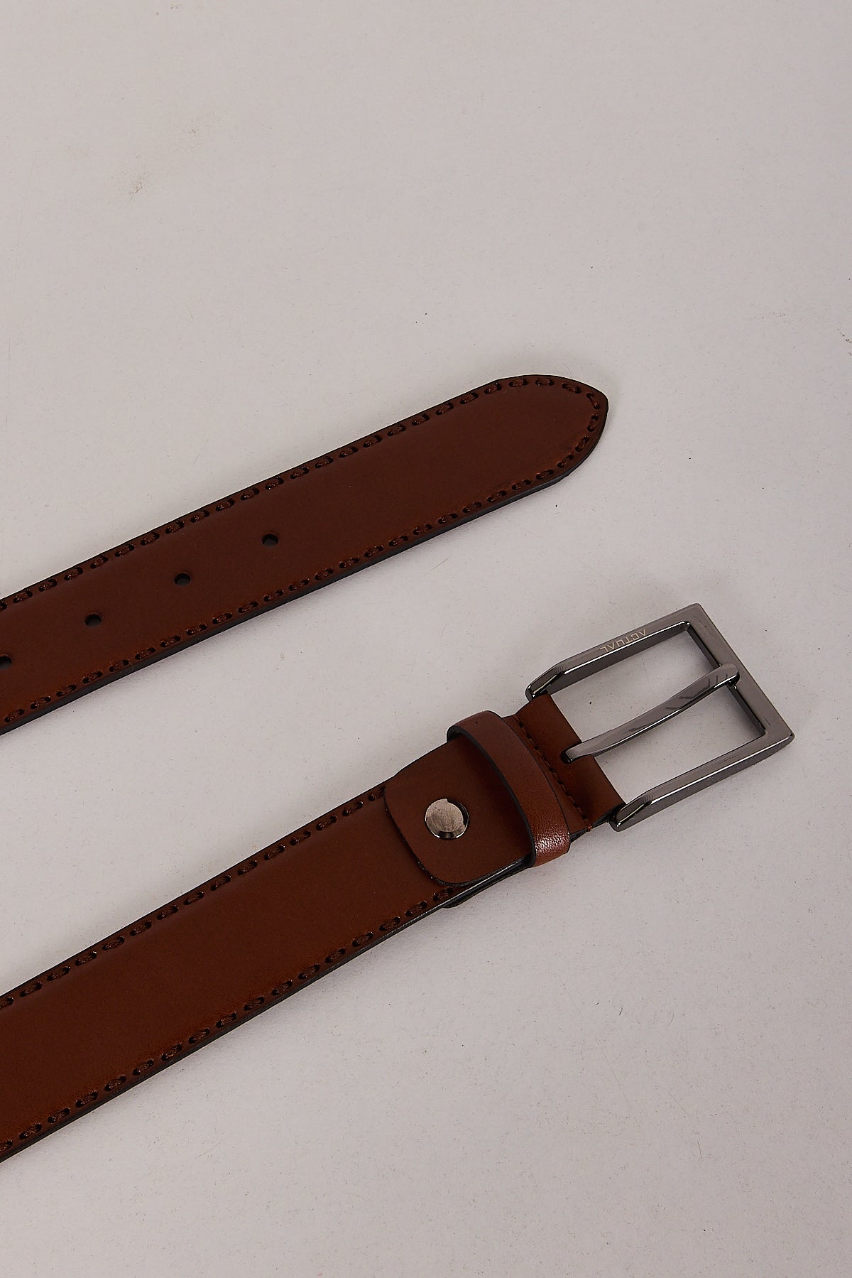 Men’s Classic Stitched-Edge Genuine Leather Belt | Style 3001