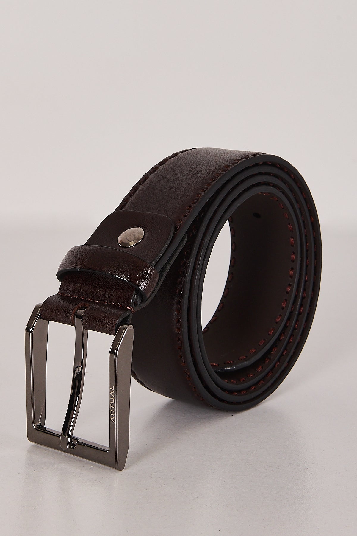 Men’s Classic Stitched-Edge Genuine Leather Belt | Style 3001